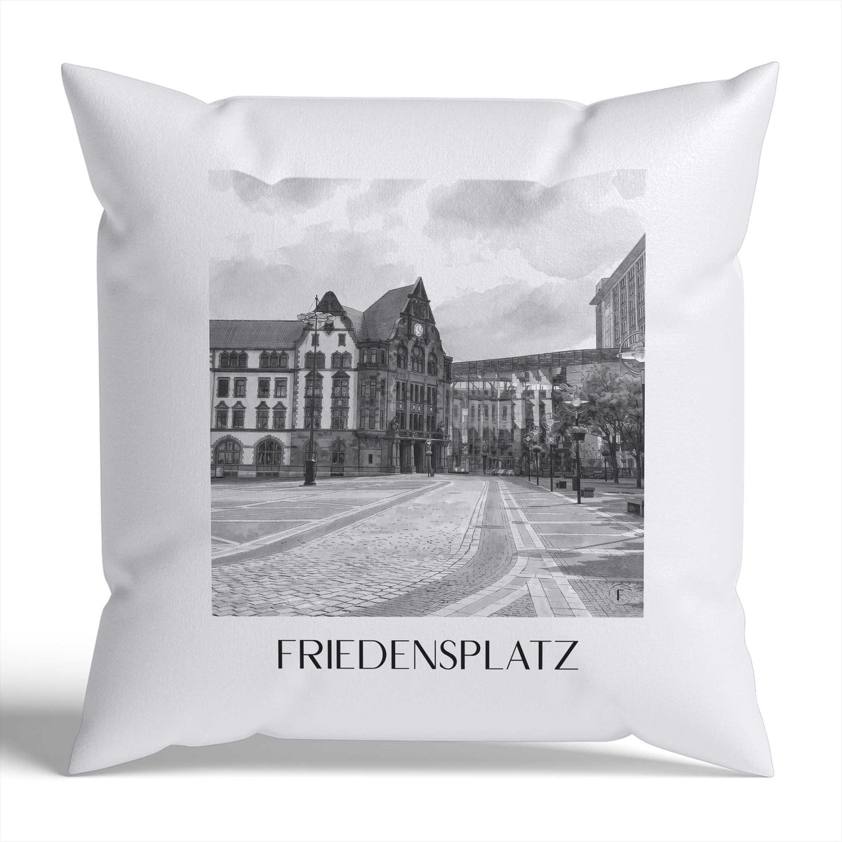 friedensplatz-dortmund-deutschland-kissenbezug-aquarell-schwarz-weiss