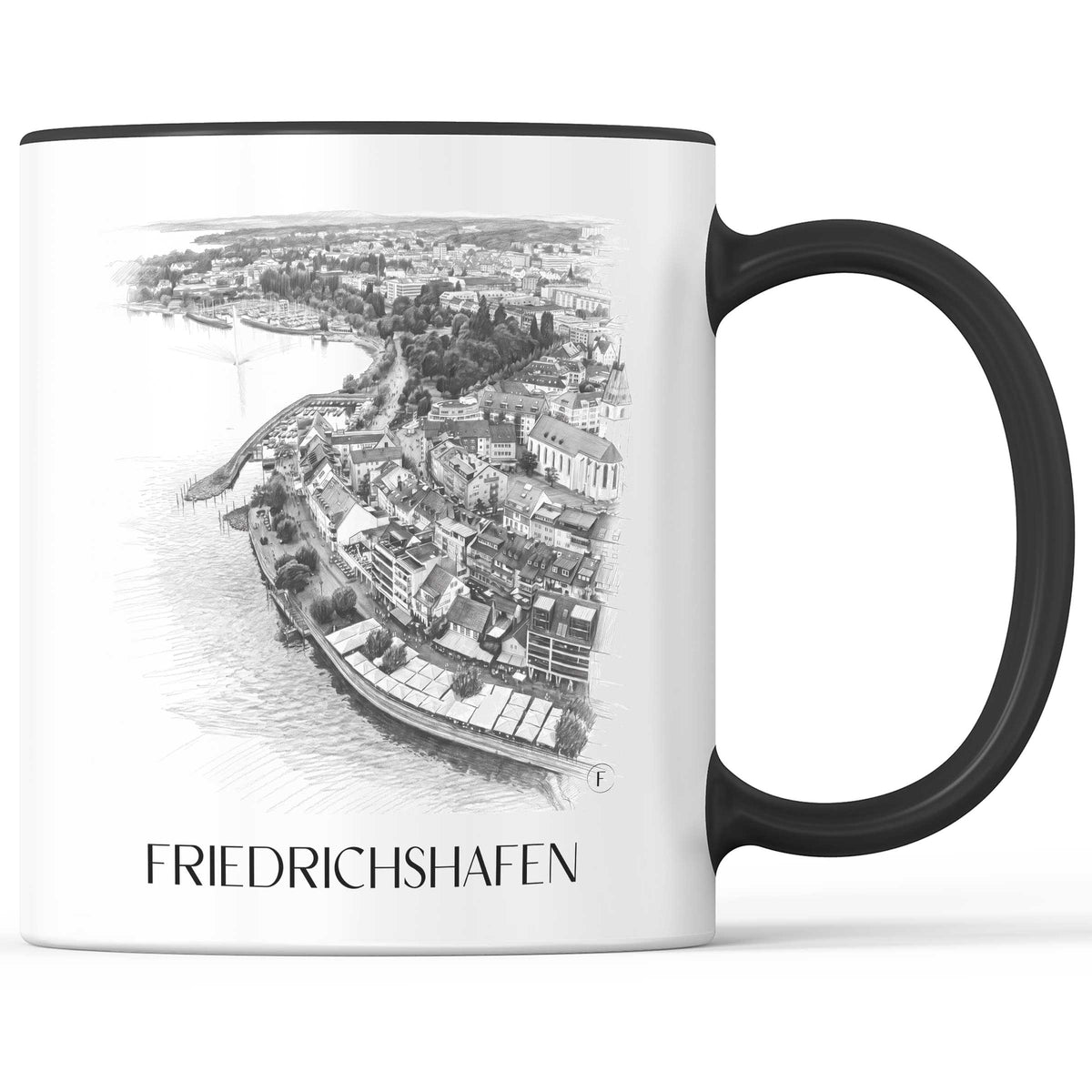Friedrichshafen Kaffeebecher - Bodensee - Deutschland Becher - Kaffeetasse im Zeichnung Stil