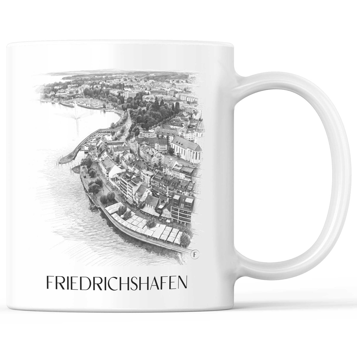 Friedrichshafen Kaffeebecher - Bodensee - Deutschland Becher - Kaffeetasse im Zeichnung Stil