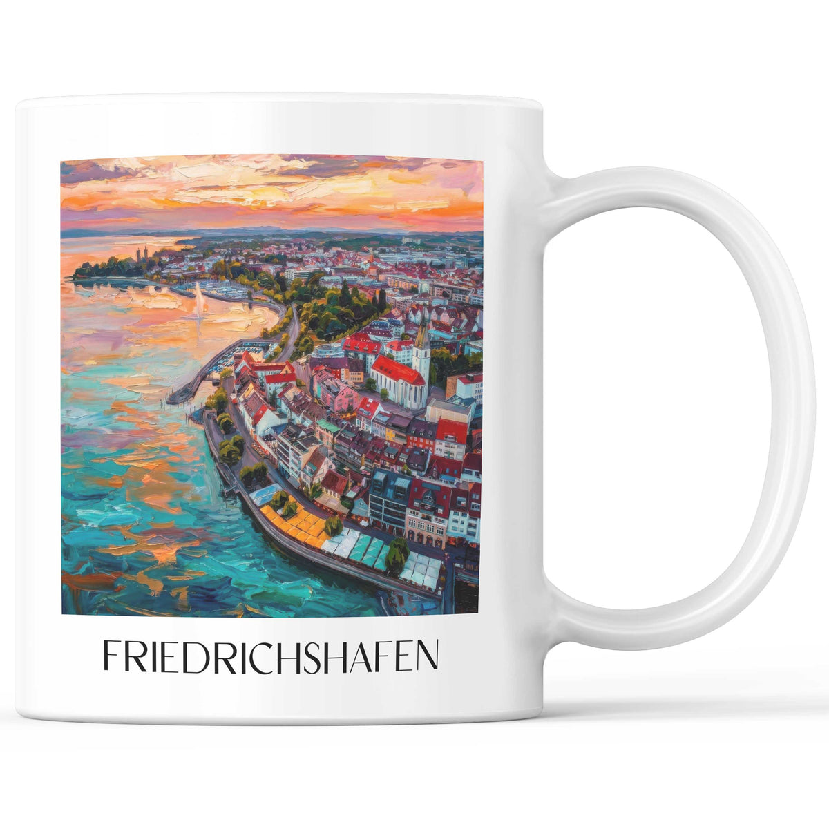 Friedrichshafen Kaffeebecher - Bodensee - Deutschland Becher - Kaffeetasse im Ölgemälde Stil - favplace