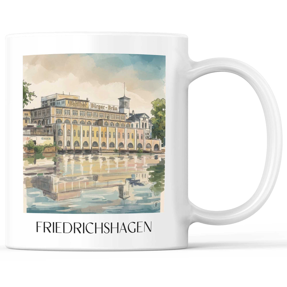 Friedrichshagen Kaffeebecher - Berlin - Deutschland Becher - Kaffeetasse im Aquarell Stil - favplace