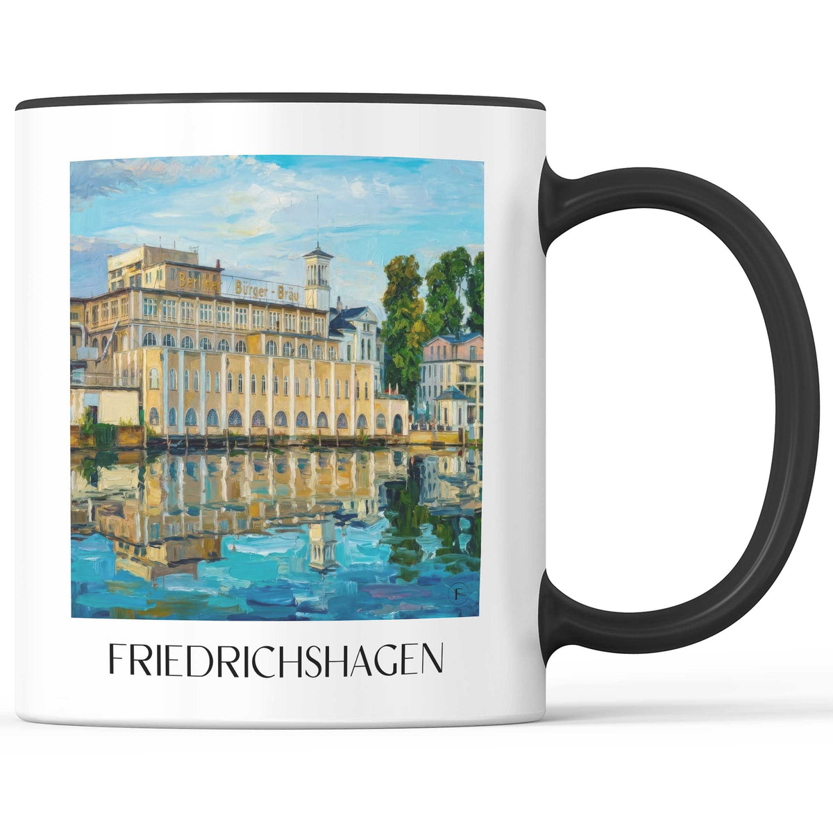 Friedrichshagen Kaffeebecher - Berlin - Deutschland Becher - Kaffeetasse im Ölgemälde Stil - favplace