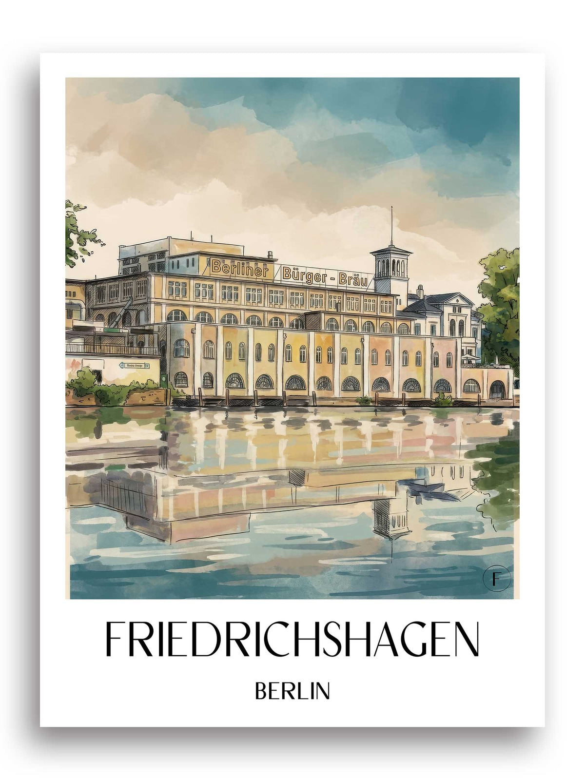 friedrichshagen-berlin-deutschland-poster-aquarell