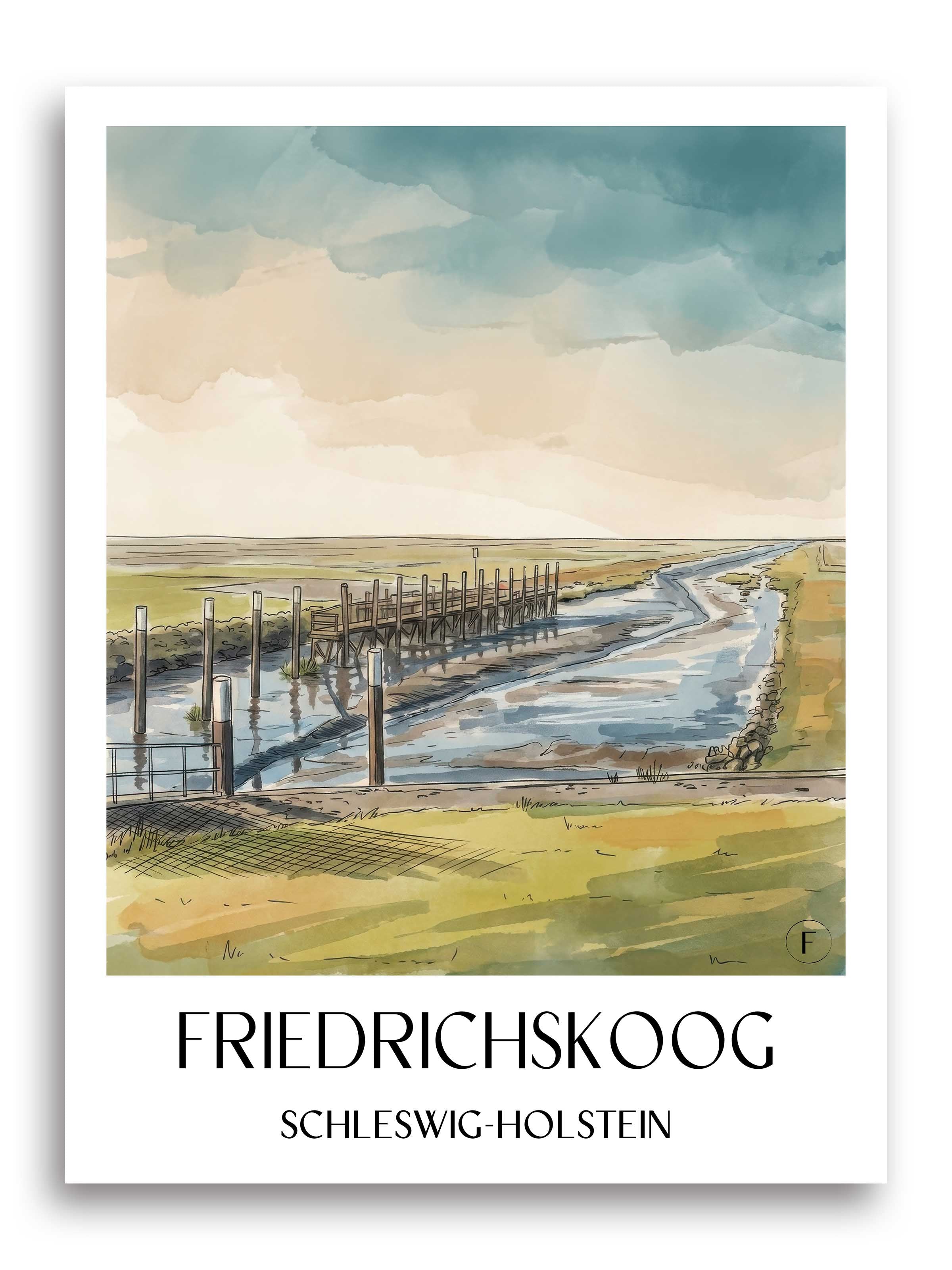friedrichskoog-schleswig-holstein-deutschland-poster-aquarell