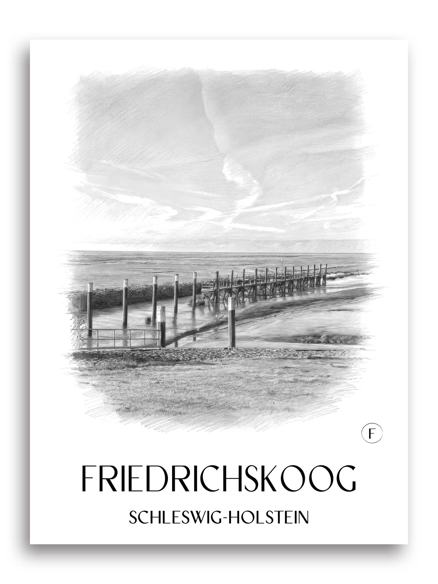 friedrichskoog-schleswig-holstein-deutschland-poster-bleistift-zeichnung-drawing