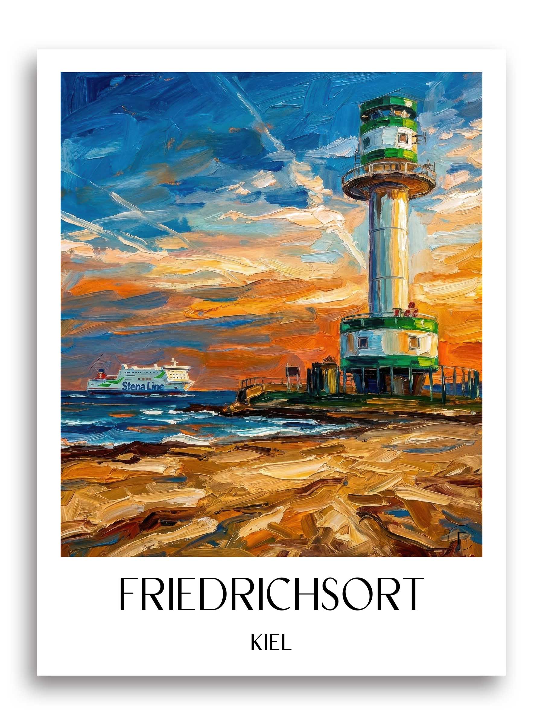 Friedrichsort Poster - Kiel - Deutschland Kunstdruck - Ölgemälde von A4 bis A1 - favplace