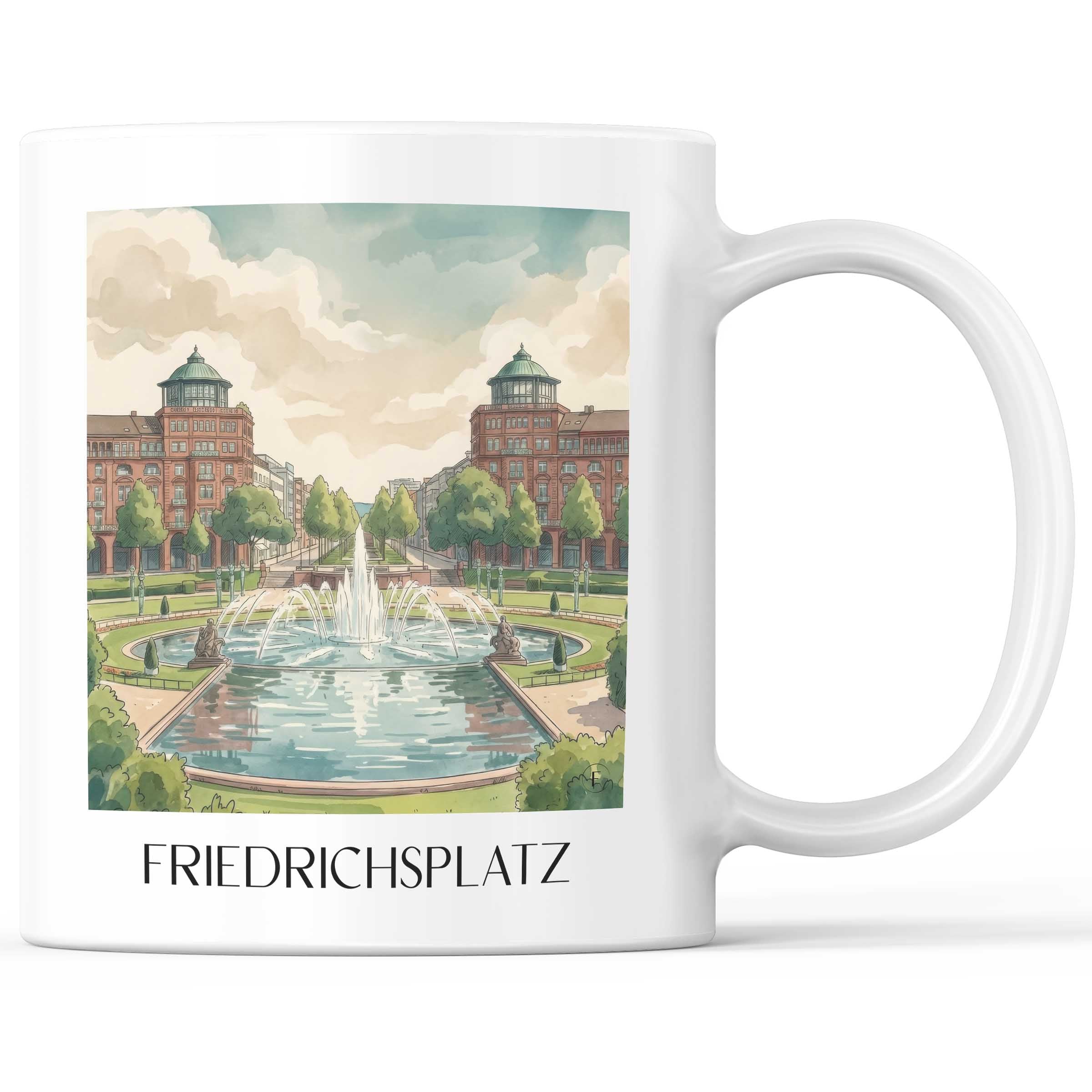 friedrichsplatz-mannheim-deutschland-kaffeebecher-aquarell