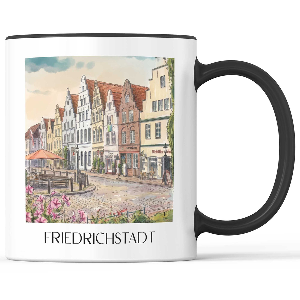 friedrichstadt-nordfriesland-deutschland-kaffeebecher-aquarell