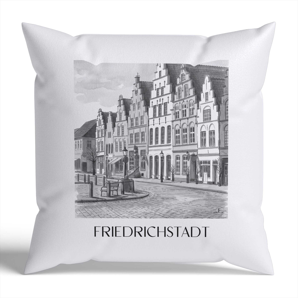 friedrichstadt-schleswig-deutschland-kissenbezug-aquarell-schwarz-weiss