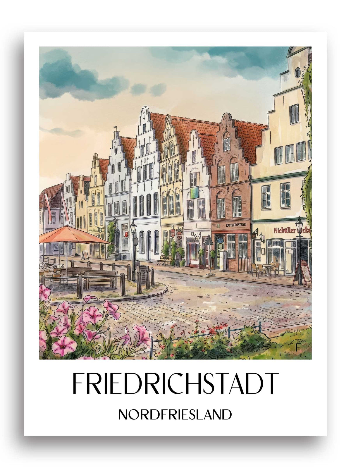 friedrichstadt-nordfriesland-deutschland-poster-aquarell