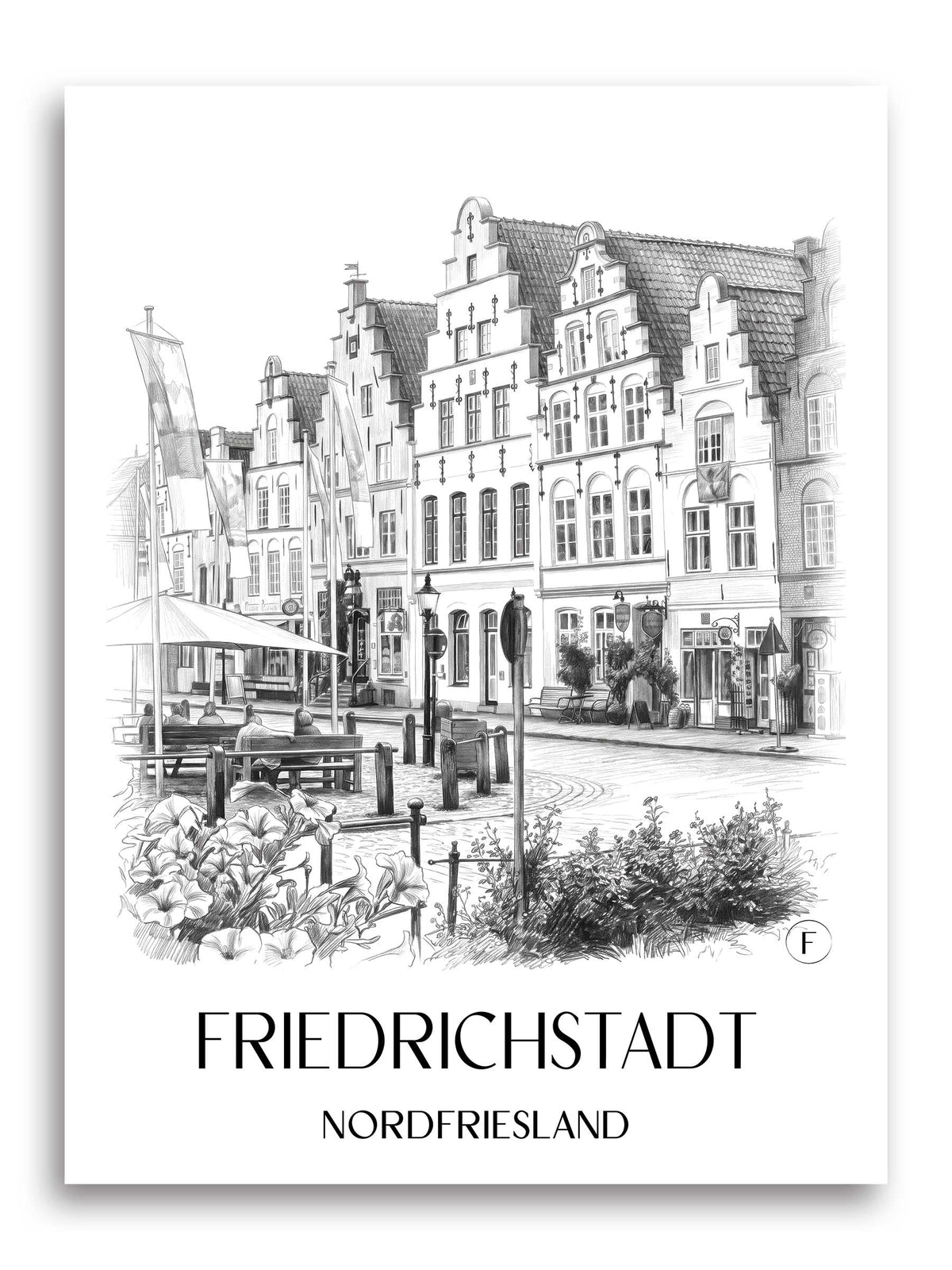friedrichstadt-nordfriesland-deutschland-poster-bleistift-zeichnung-drawing