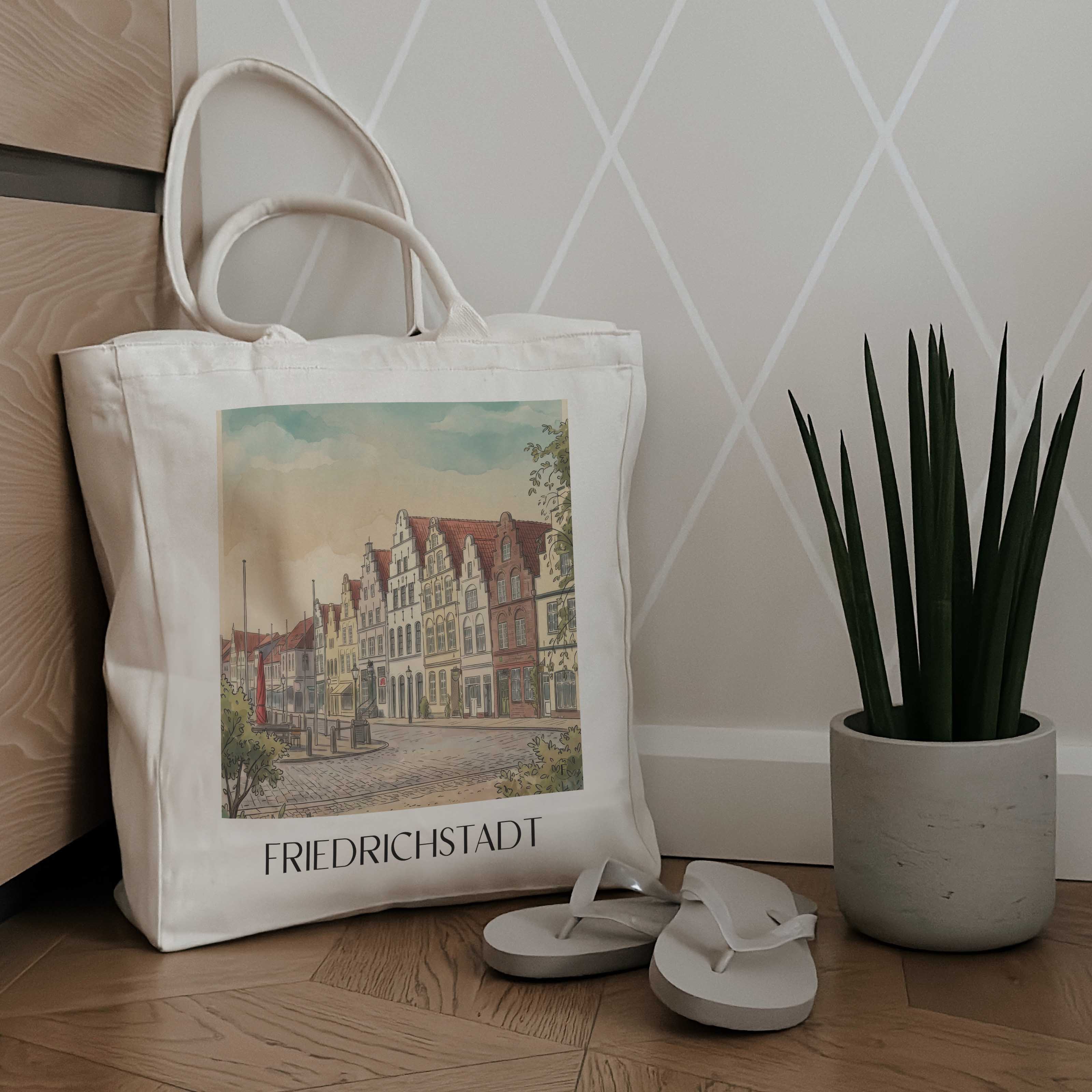 friedrichstadt-schleswig-deutschland-einkaufstasche-aquarell