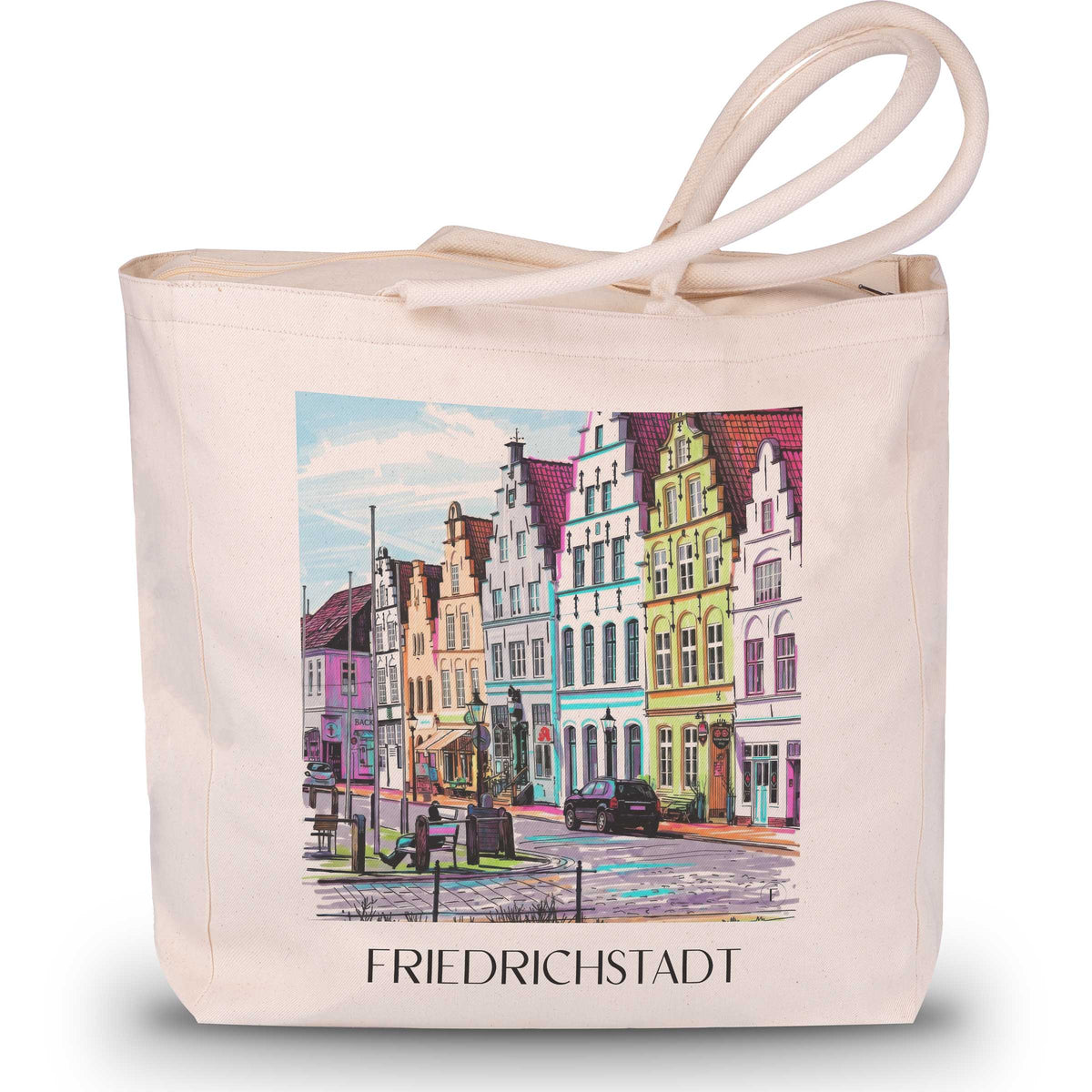 Friedrichstadt Shopping Tasche - Schleswig - Deutschland Tote Bag - Einkaufstasche im Tag Graffiti Stil - favplace