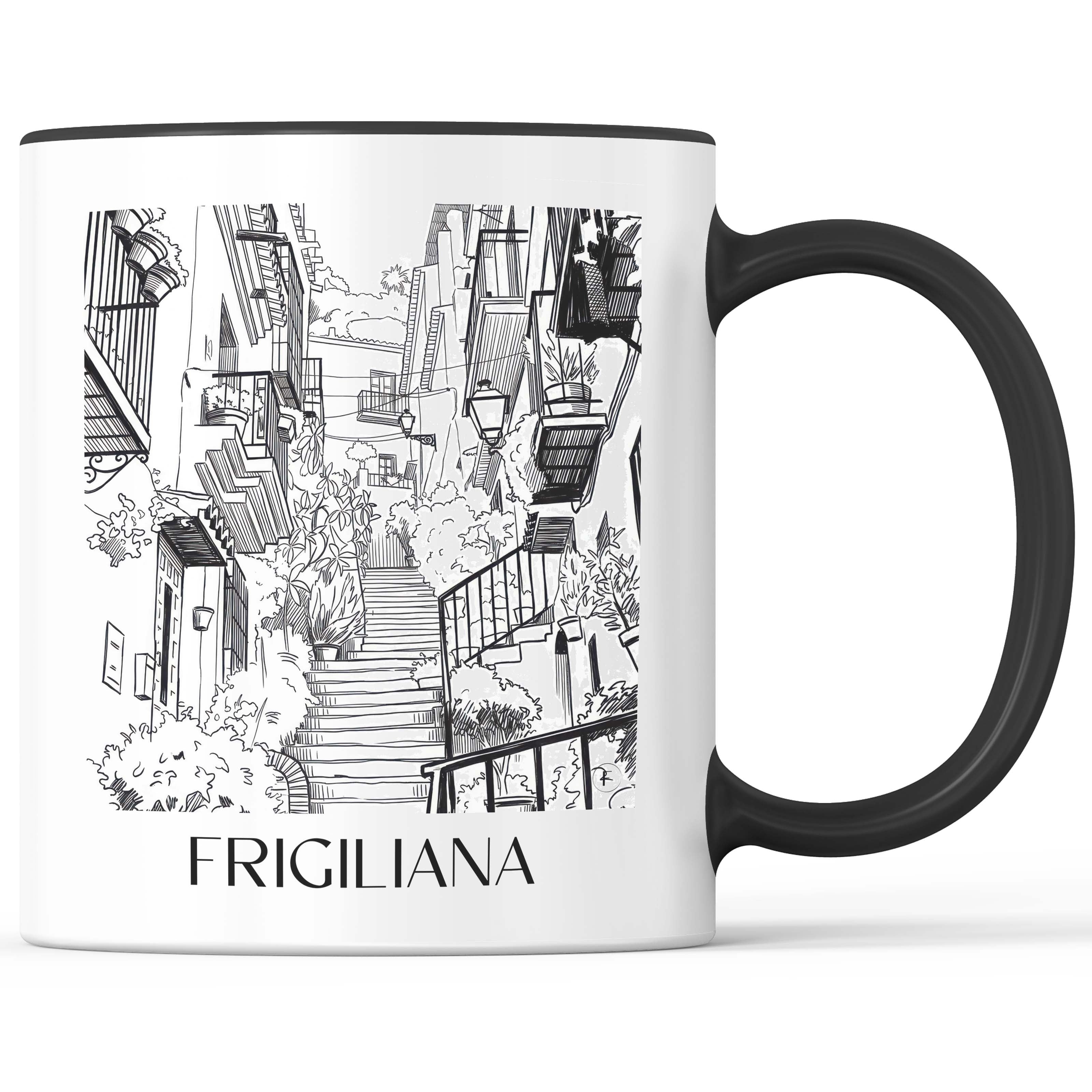 Frigiliana Kaffeebecher - Spanien - Spanien Becher - Kaffeetasse im Skizze Stil - favplace