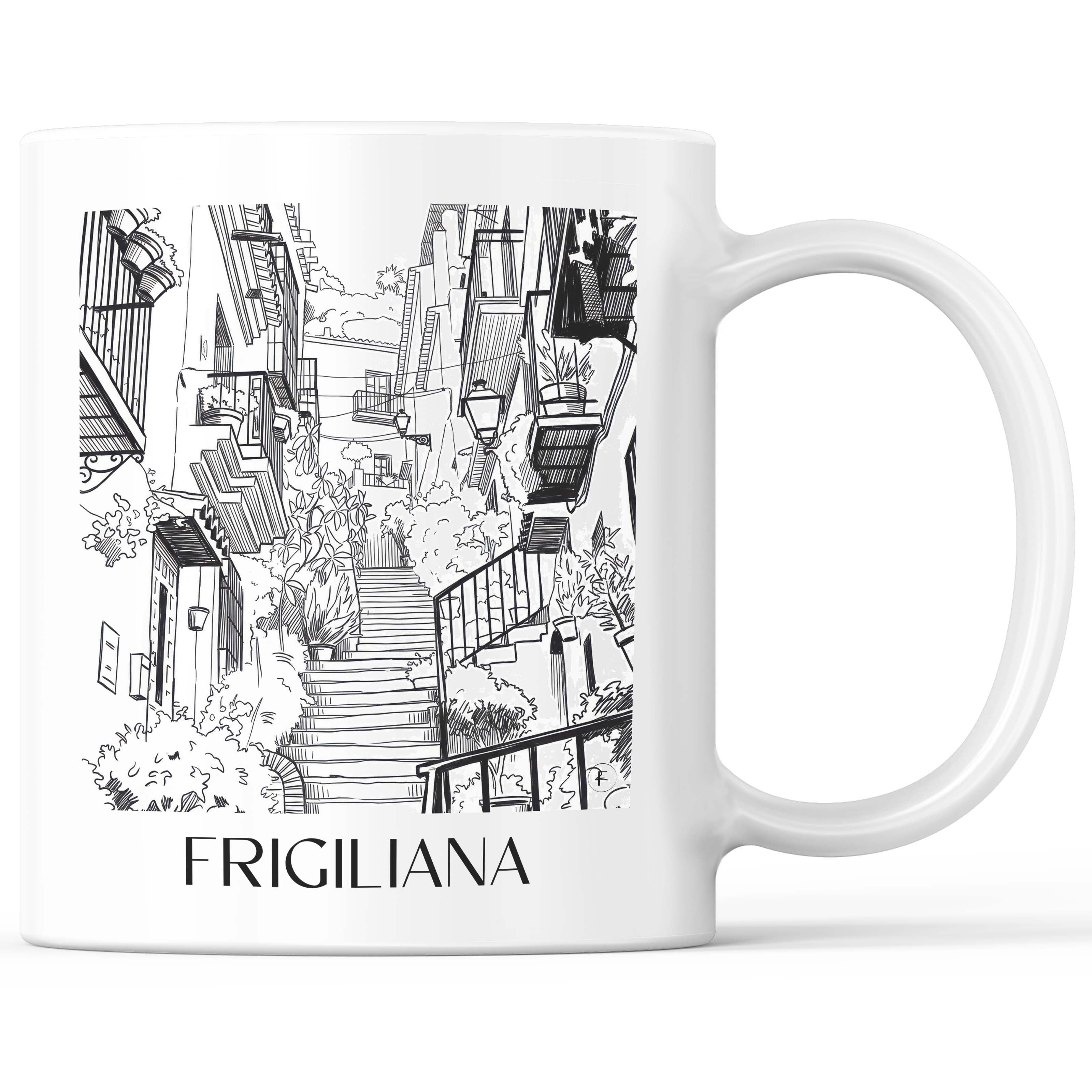 Frigiliana Kaffeebecher - Spanien - Spanien Becher - Kaffeetasse im Skizze Stil - favplace