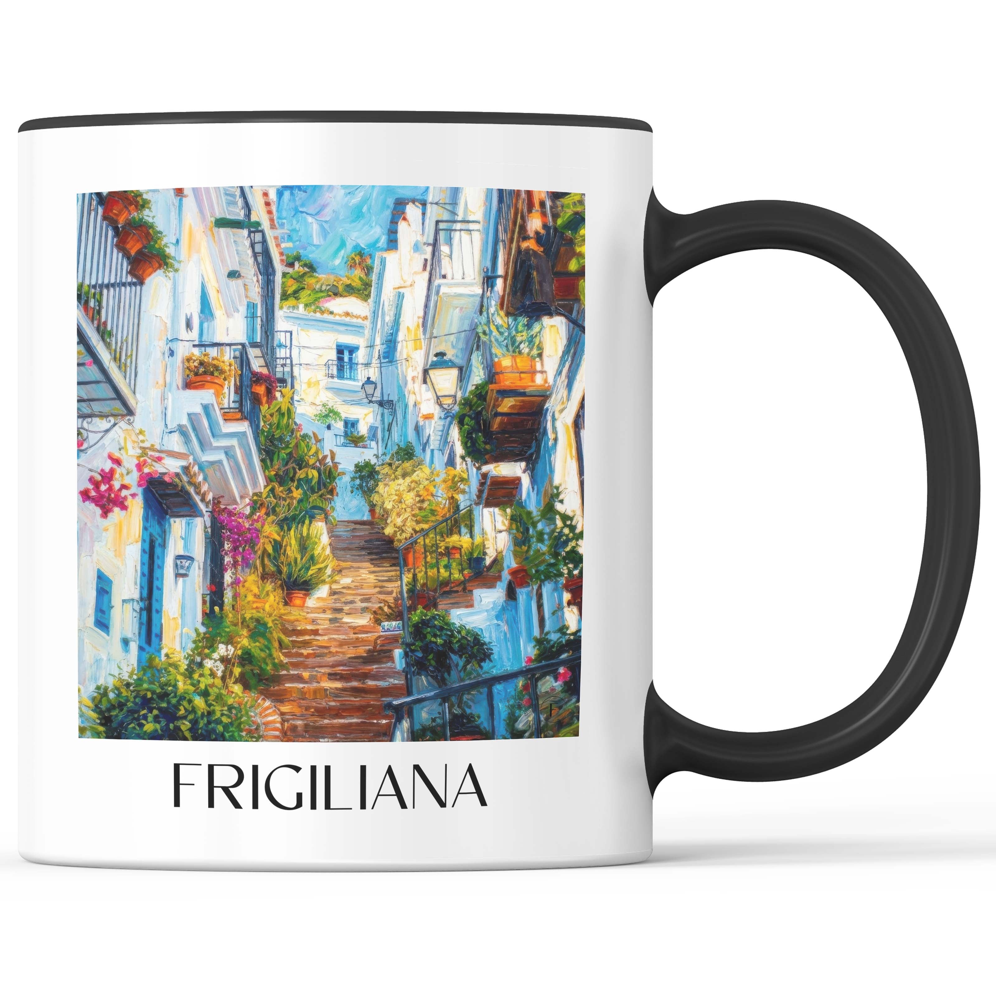 Frigiliana Kaffeebecher - Spanien - Spanien Becher - Kaffeetasse im Ölgemälde Stil - favplace