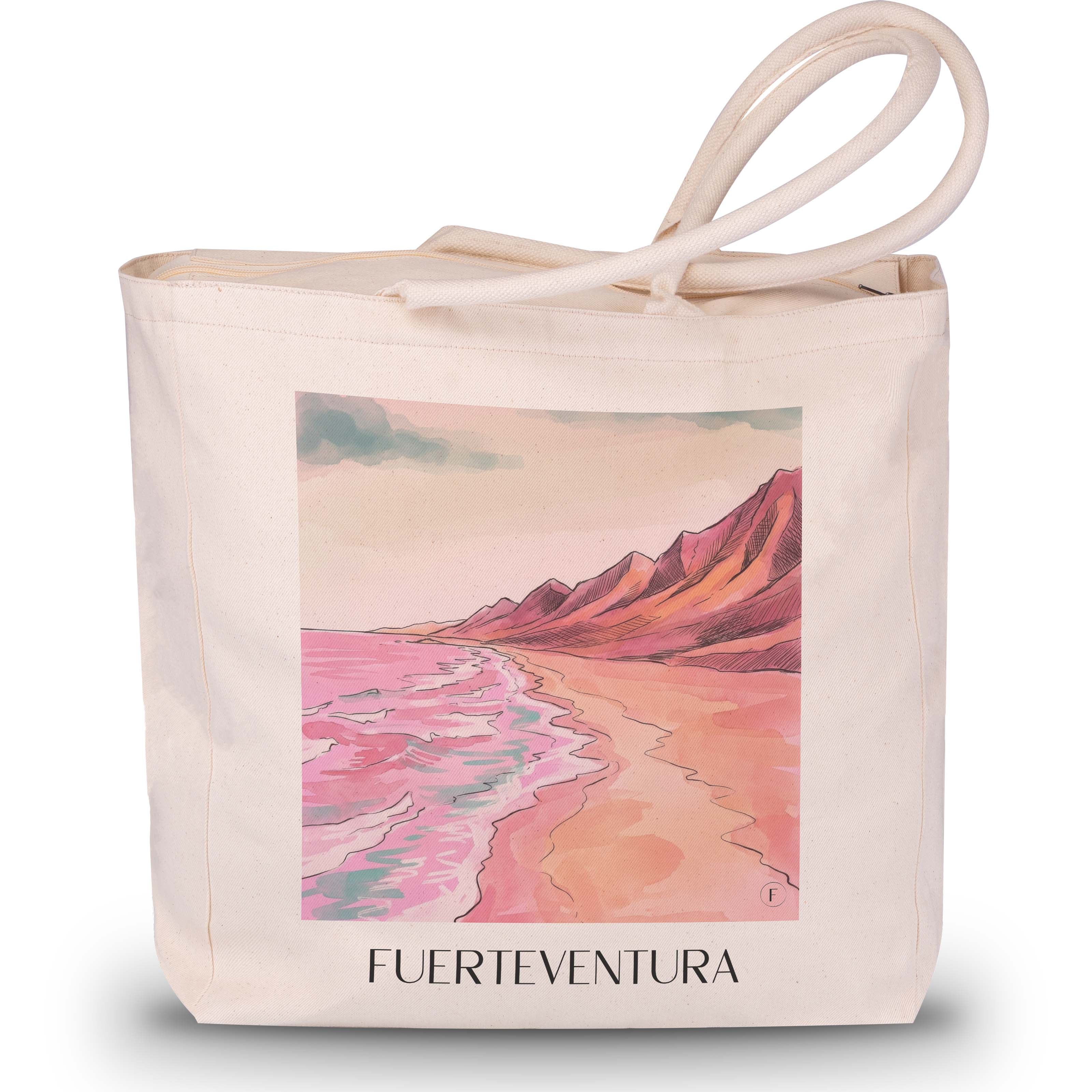 fuerteventura-spanien-spanien-einkaufstasche-aquarell-pink-rosa