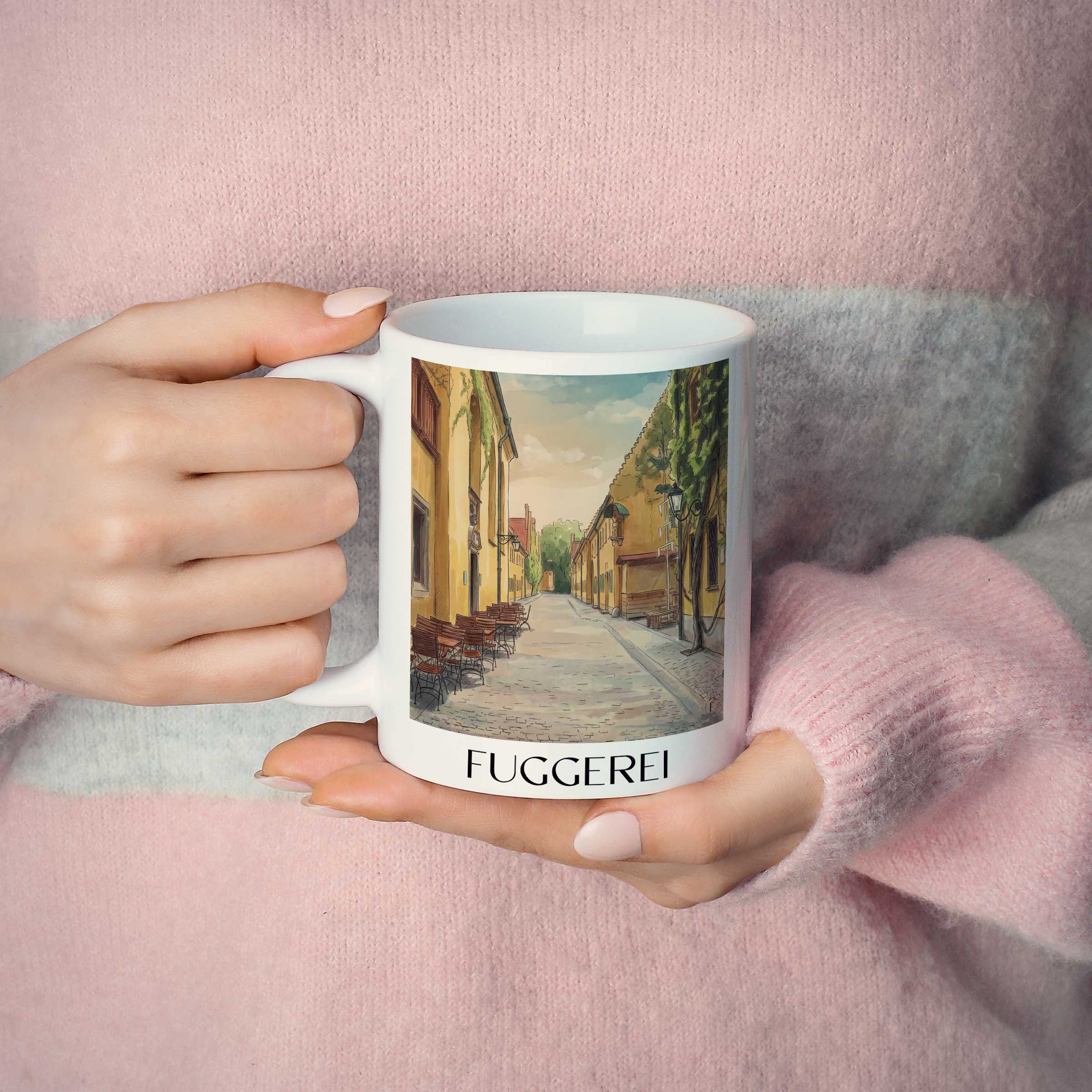 fuggerei-augsburg-deutschland-kaffeebecher-aquarell