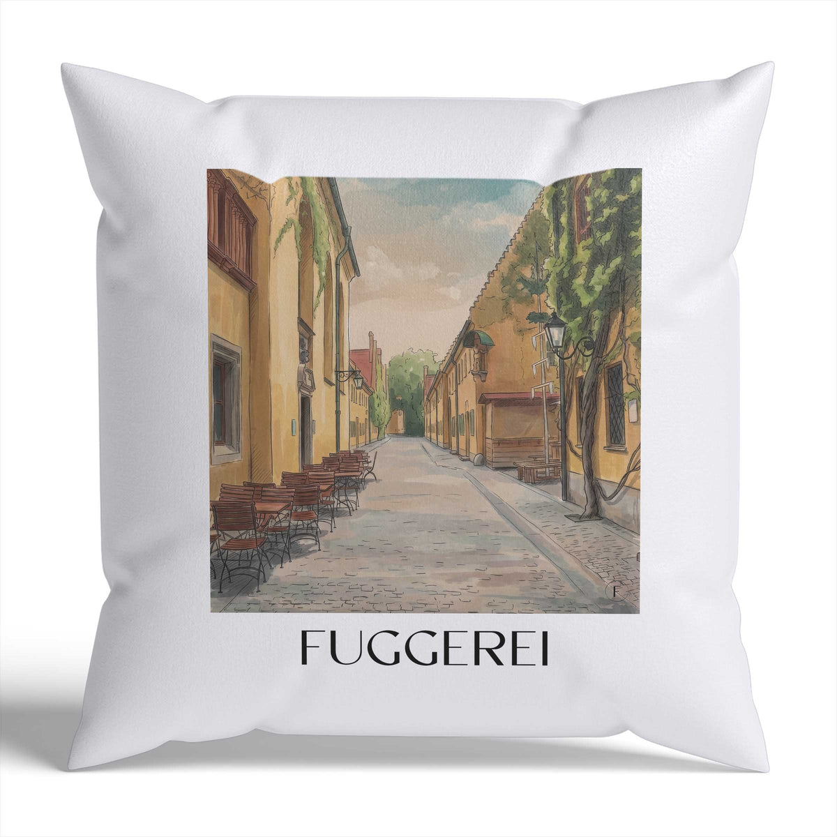 fuggerei-augsburg-deutschland-kissenbezug-aquarell