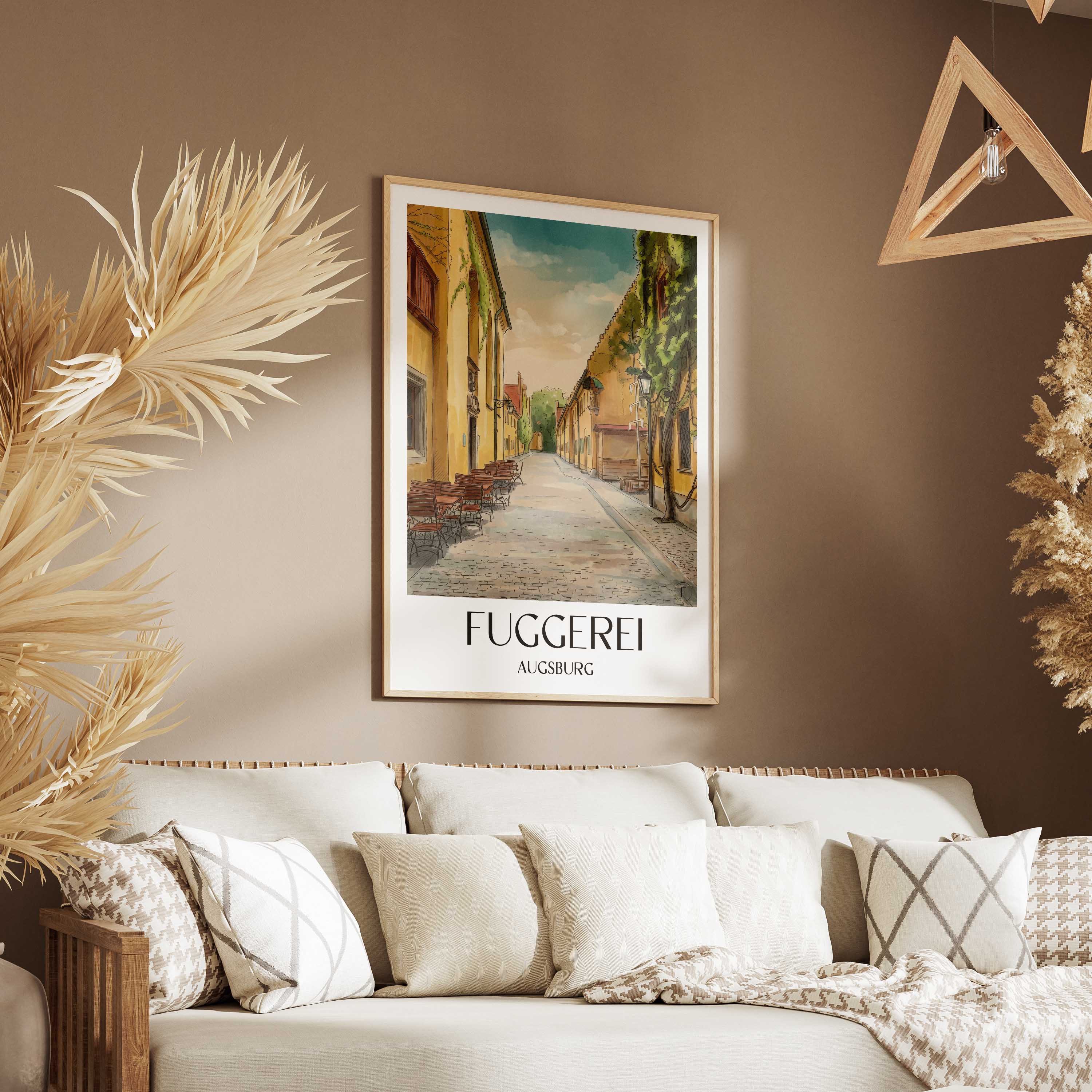 fuggerei-augsburg-deutschland-poster-aquarell
