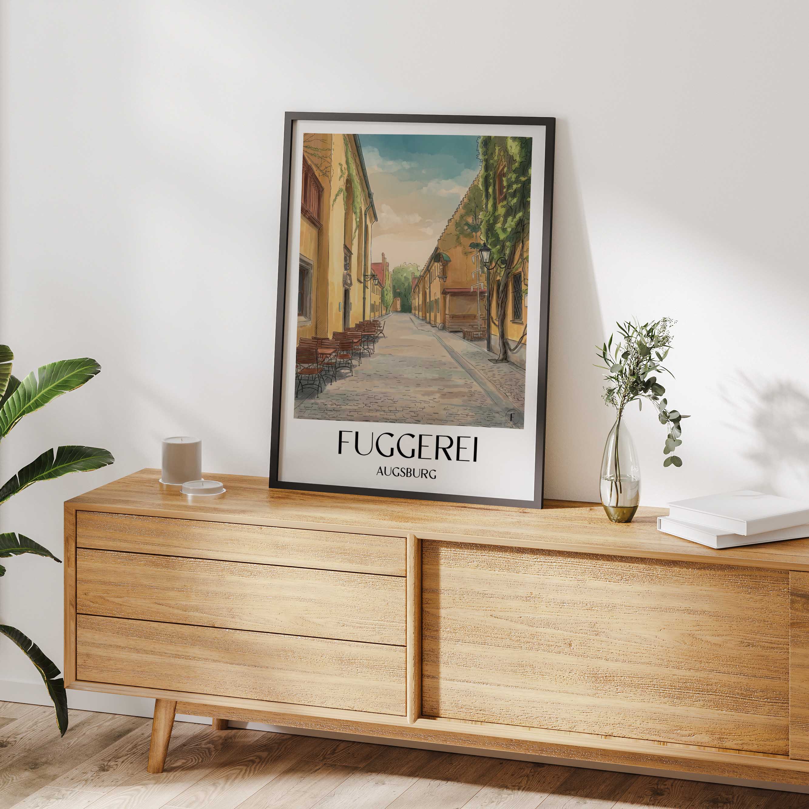 fuggerei-augsburg-deutschland-poster-aquarell