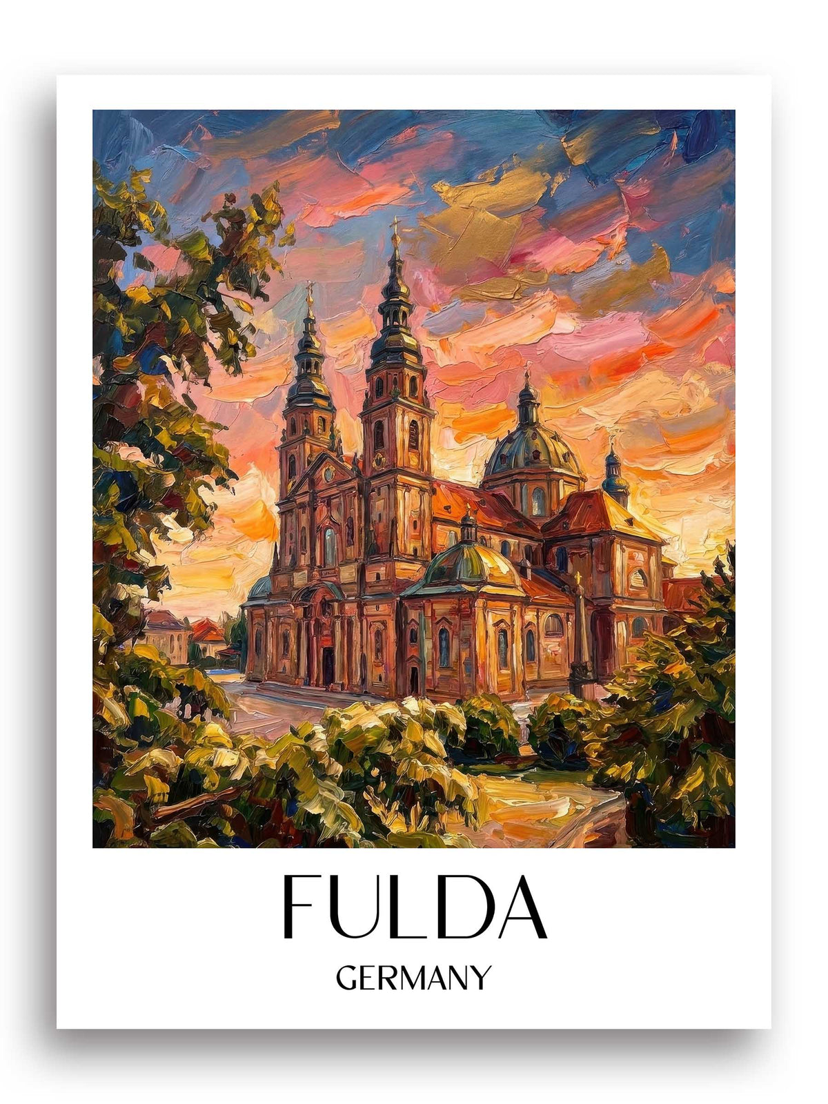 Fulda Poster - Hessen - Deutschland Kunstdruck - Ölgemälde von A4 bis A1 - favplace