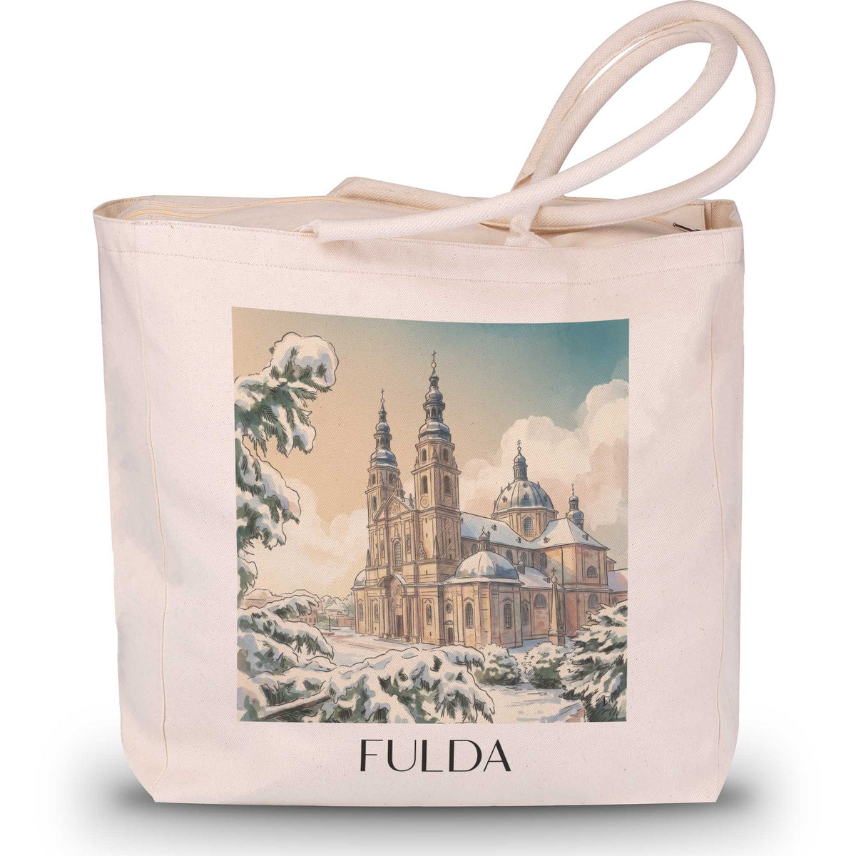 fulda-hessen-deutschland-einkaufstasche-aquarell