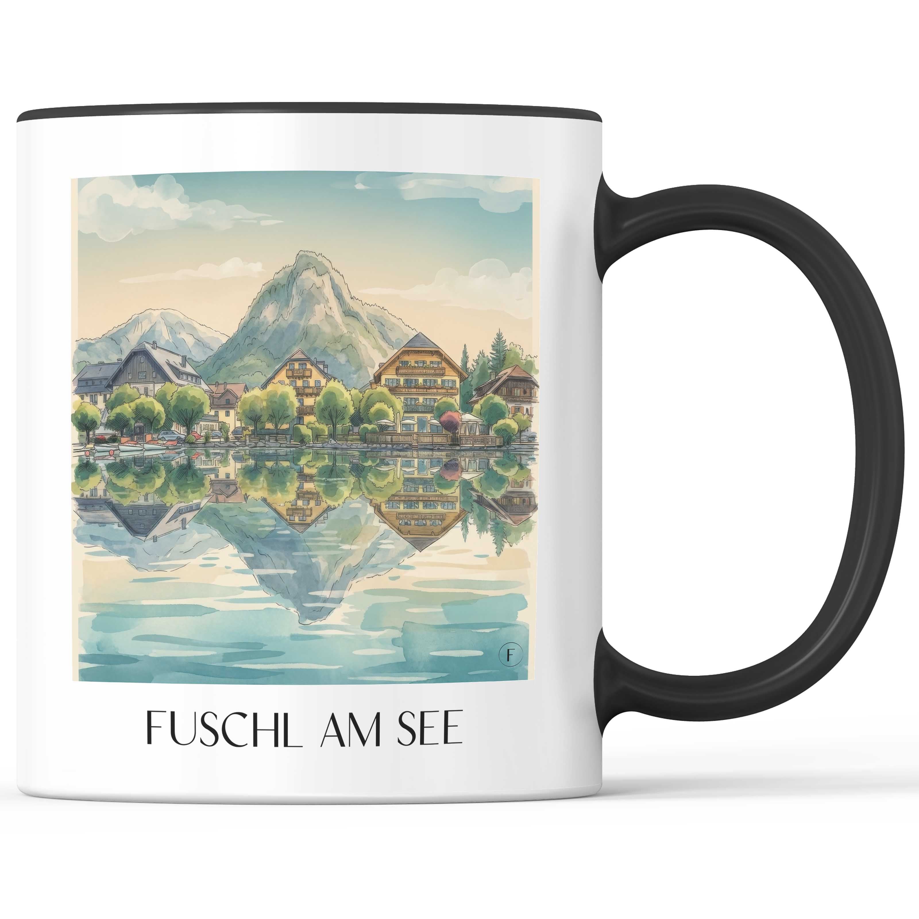 Fuschl am See Kaffeebecher - Österreich - Österreich Becher - Kaffeetasse im Aquarell Stil - favplace