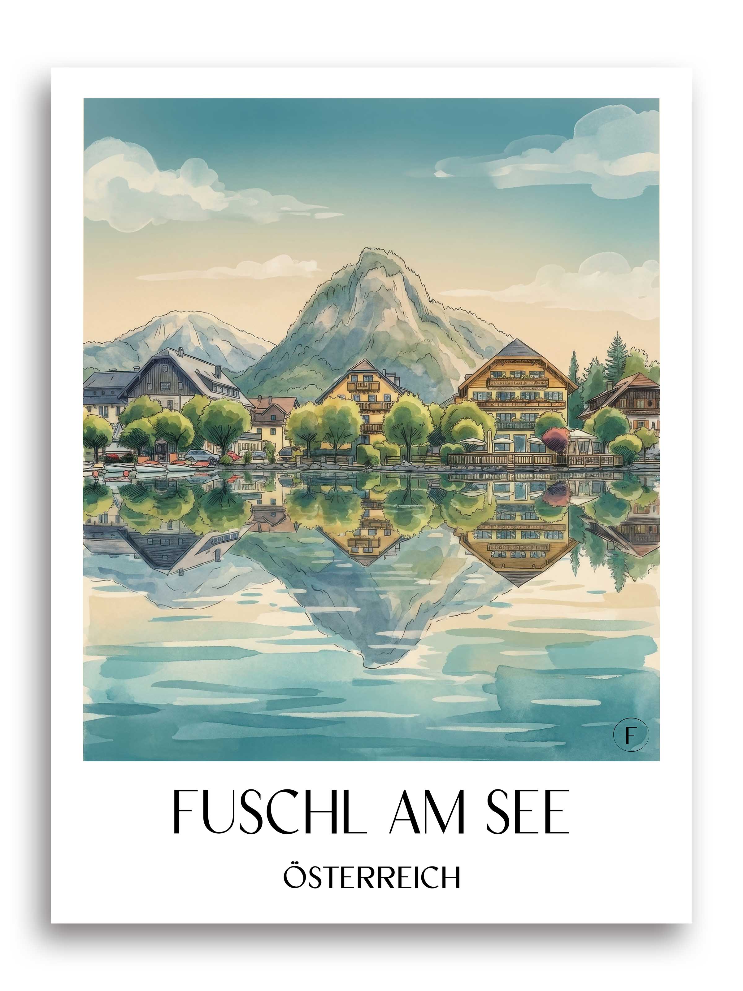 fuschl-am-see-österreich-österreich-poster-aquarell
