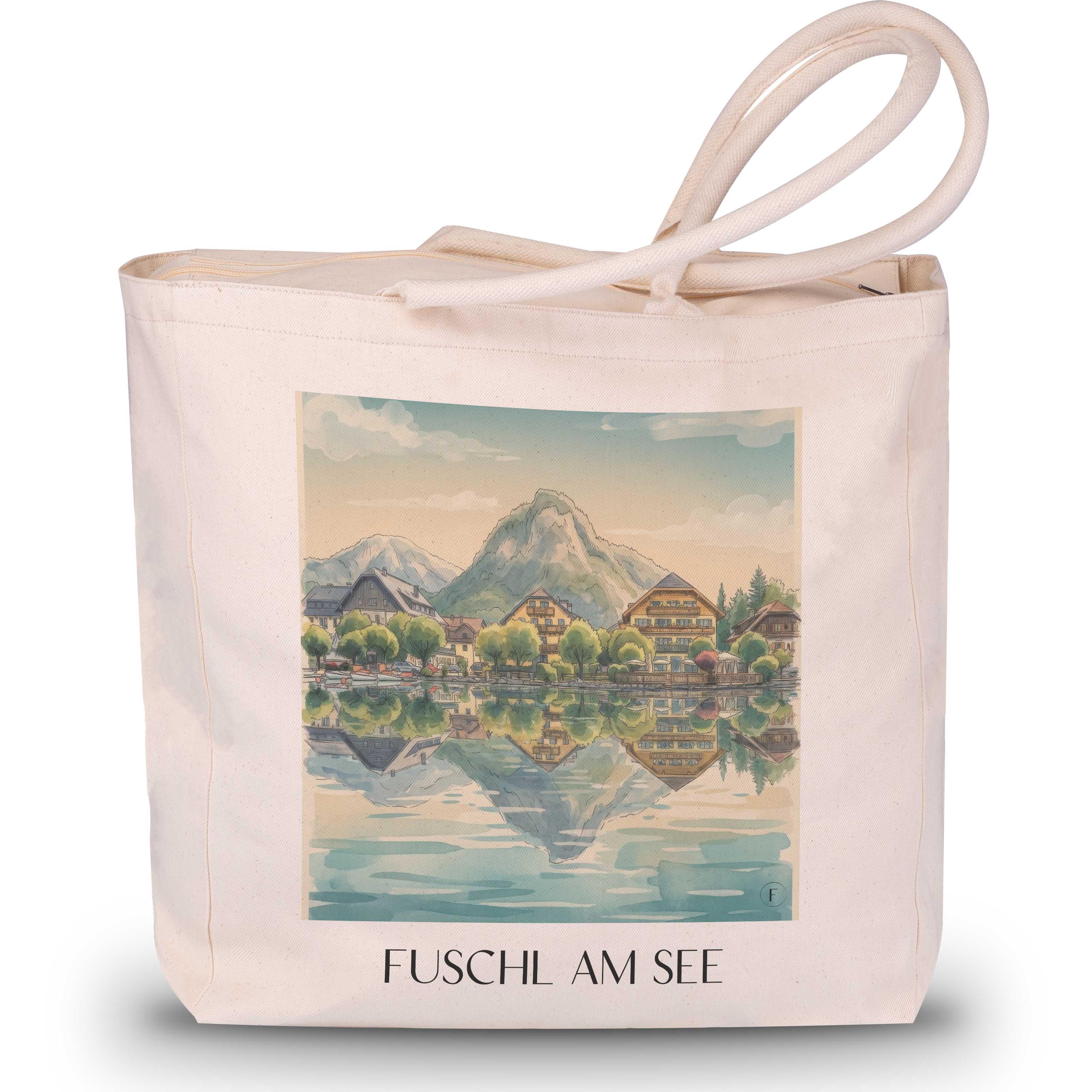 Fuschl am See Shopping Tasche - Österreich - Österreich Tote Bag - Einkaufstasche im Aquarell Stil - favplace