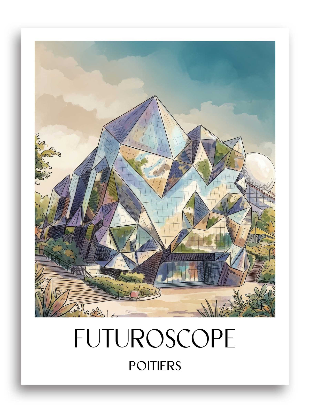 futuroscope-poitiers-frankreich-poster-aquarell