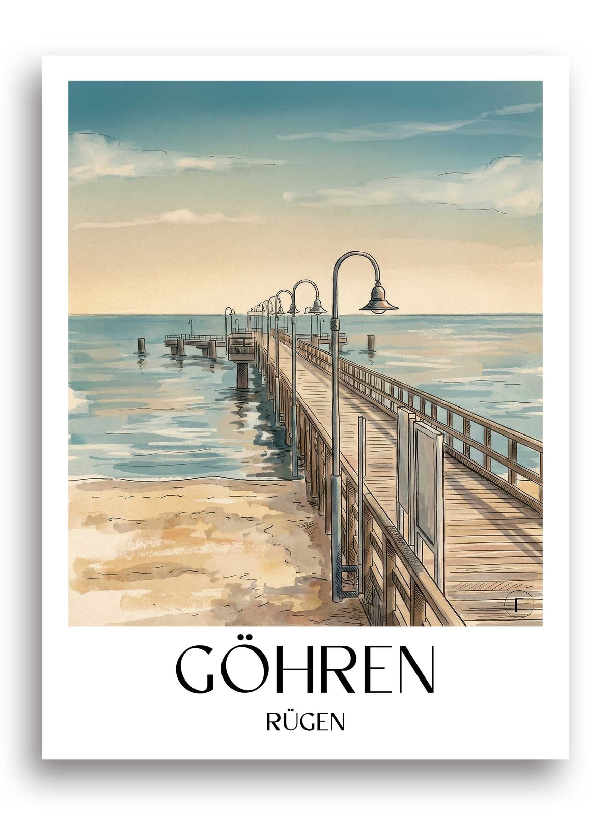 göhren-rügen-deutschland-poster-aquarell