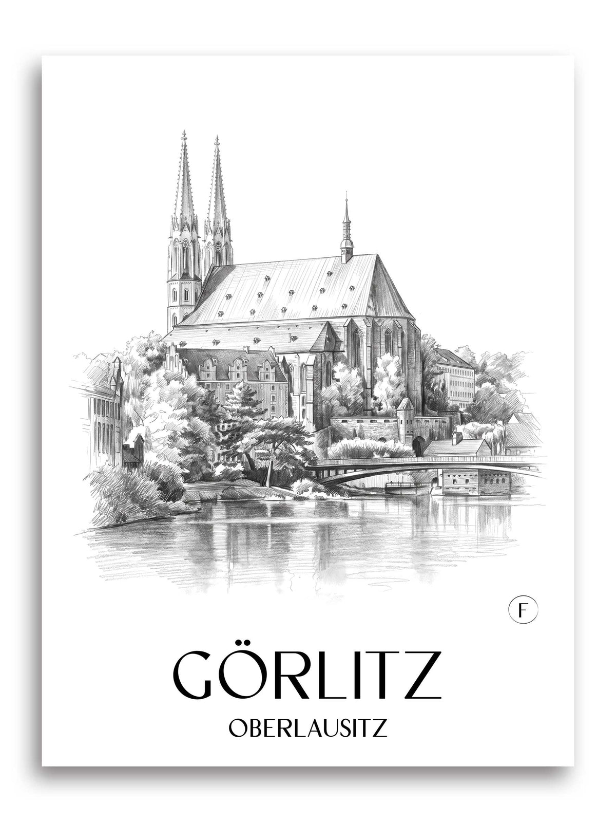 görlitz-oberlausitz-deutschland-poster-bleistift-zeichnung-drawing