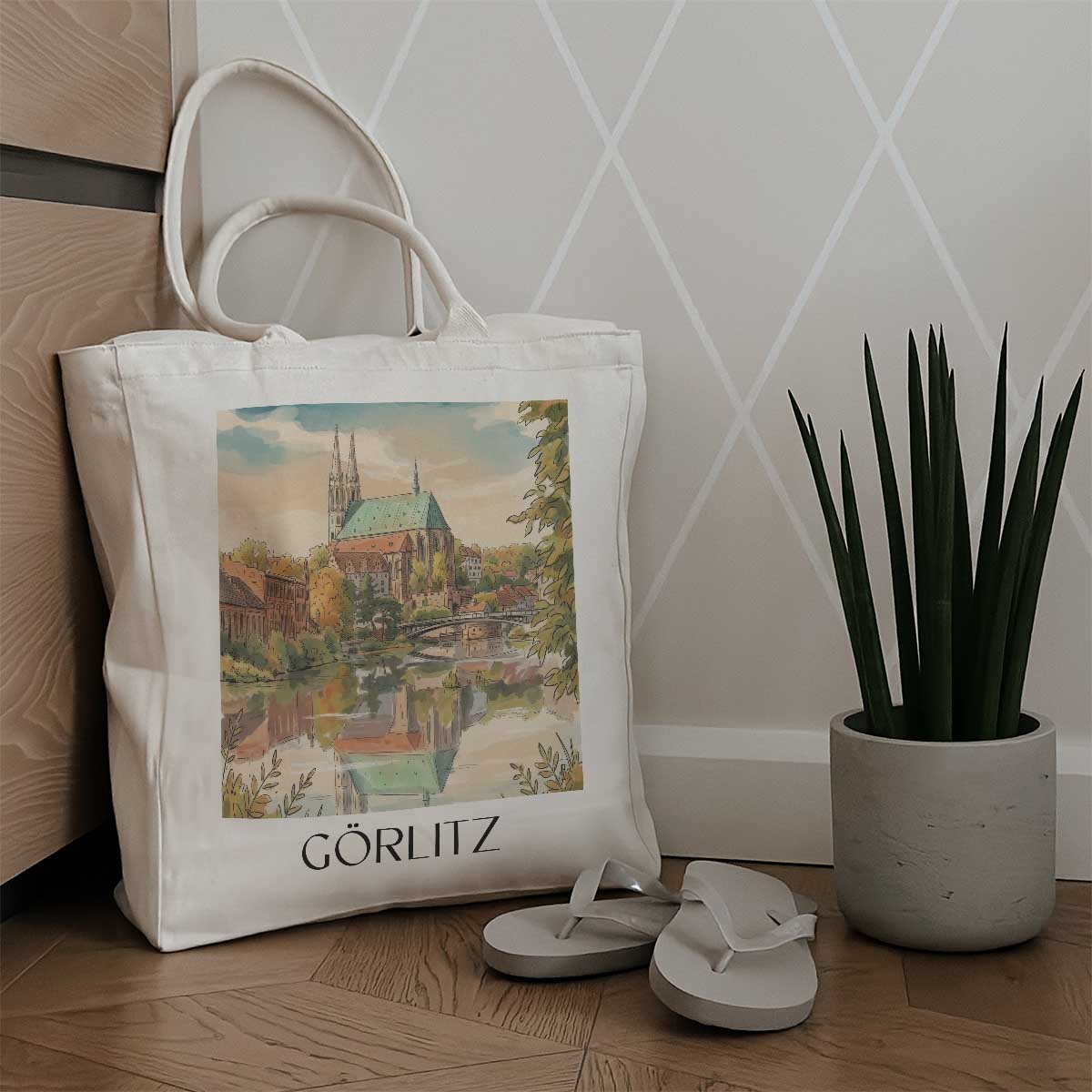 görlitz-oberlausitz-deutschland-einkaufstasche-aquarell