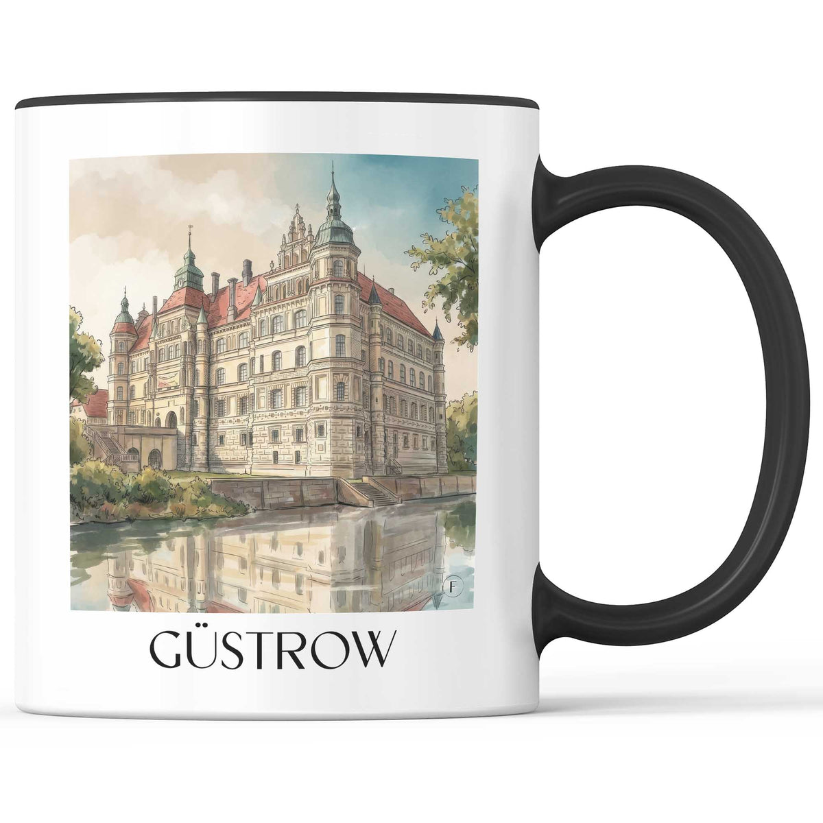 Güstrow Kaffeebecher - Mecklenburg-Vorpommern - Deutschland Becher - Kaffeetasse im Aquarell Stil - favplace