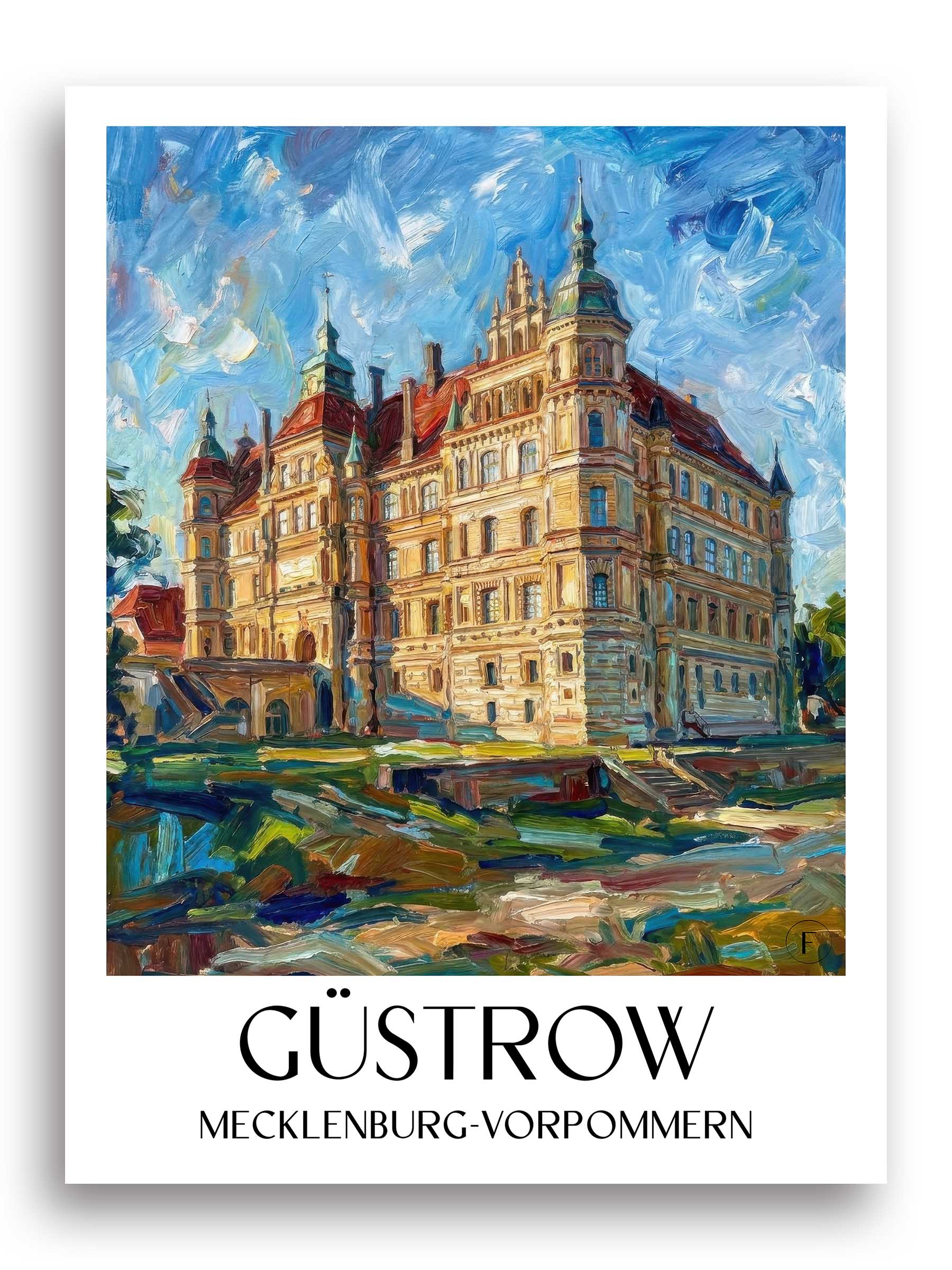 güstrow-mecklenburg-vorpommern-deutschland-poster-oil-painting-oelgemaelde