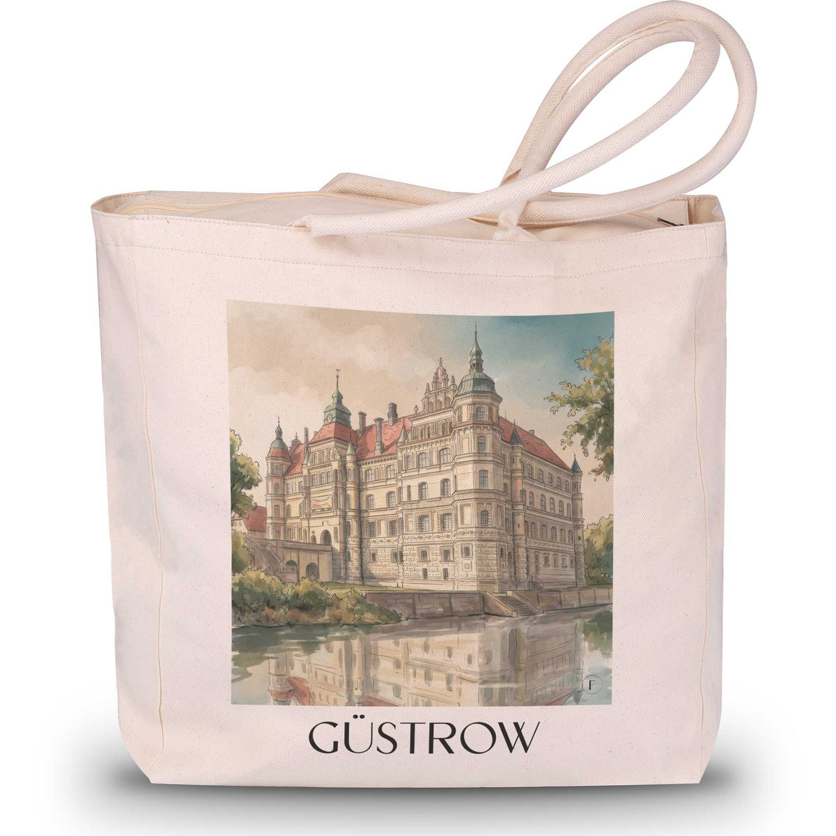 Güstrow Shopping Tasche - Mecklenburg-Vorpommern - Deutschland Tote Bag - Einkaufstasche im Aquarell Stil - favplace