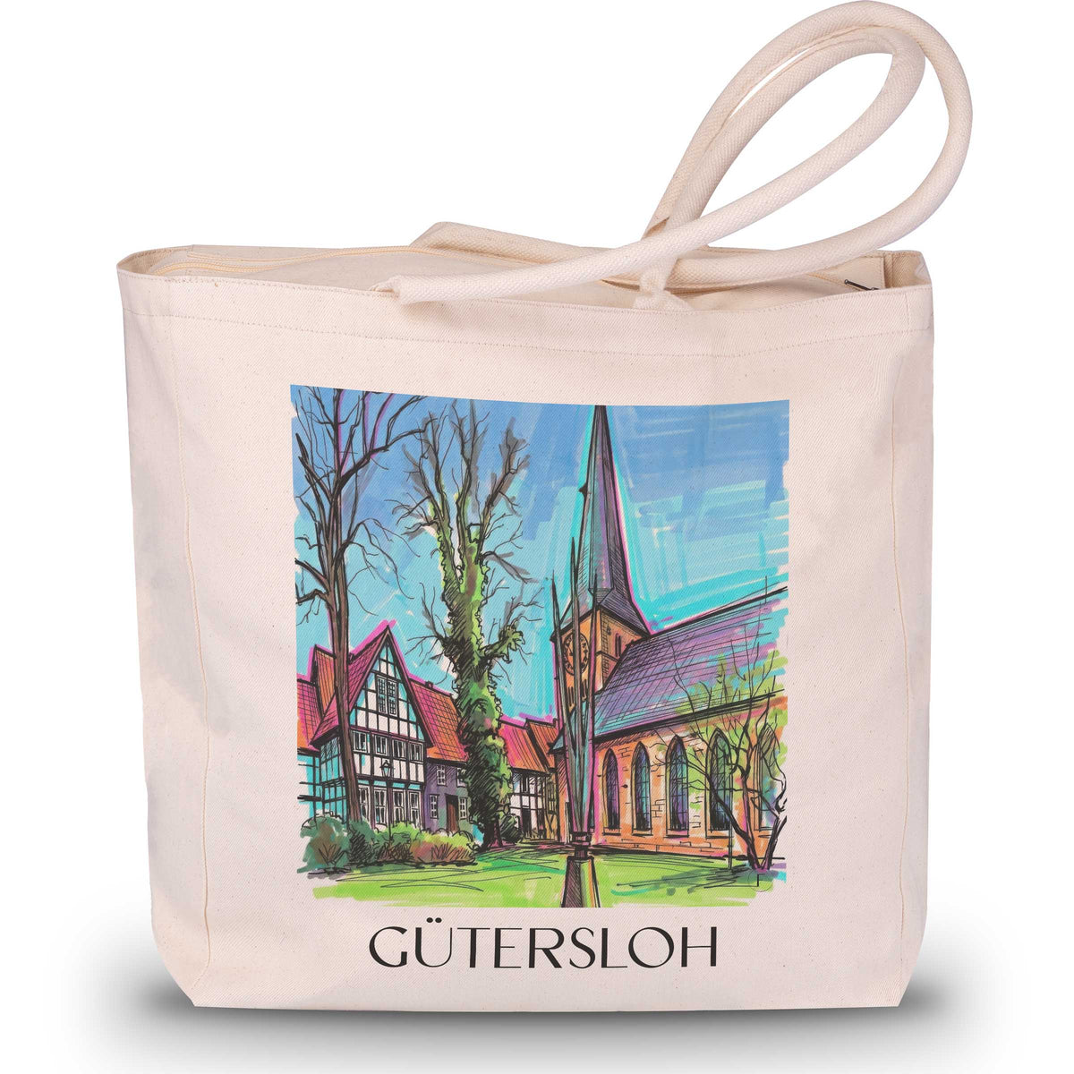 Gütersloh Shopping Tasche - Ostwestfalen - Deutschland Tote Bag - Einkaufstasche im Tag Graffiti Stil - favplace