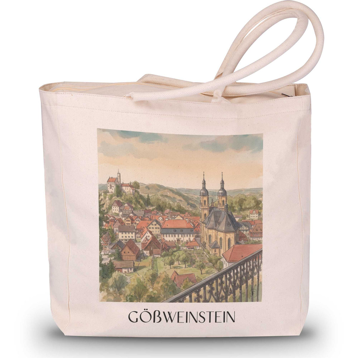 Gößweinstein Shopping Tasche - Oberfranken - Deutschland Tote Bag - Einkaufstasche im Aquarell Stil - favplace