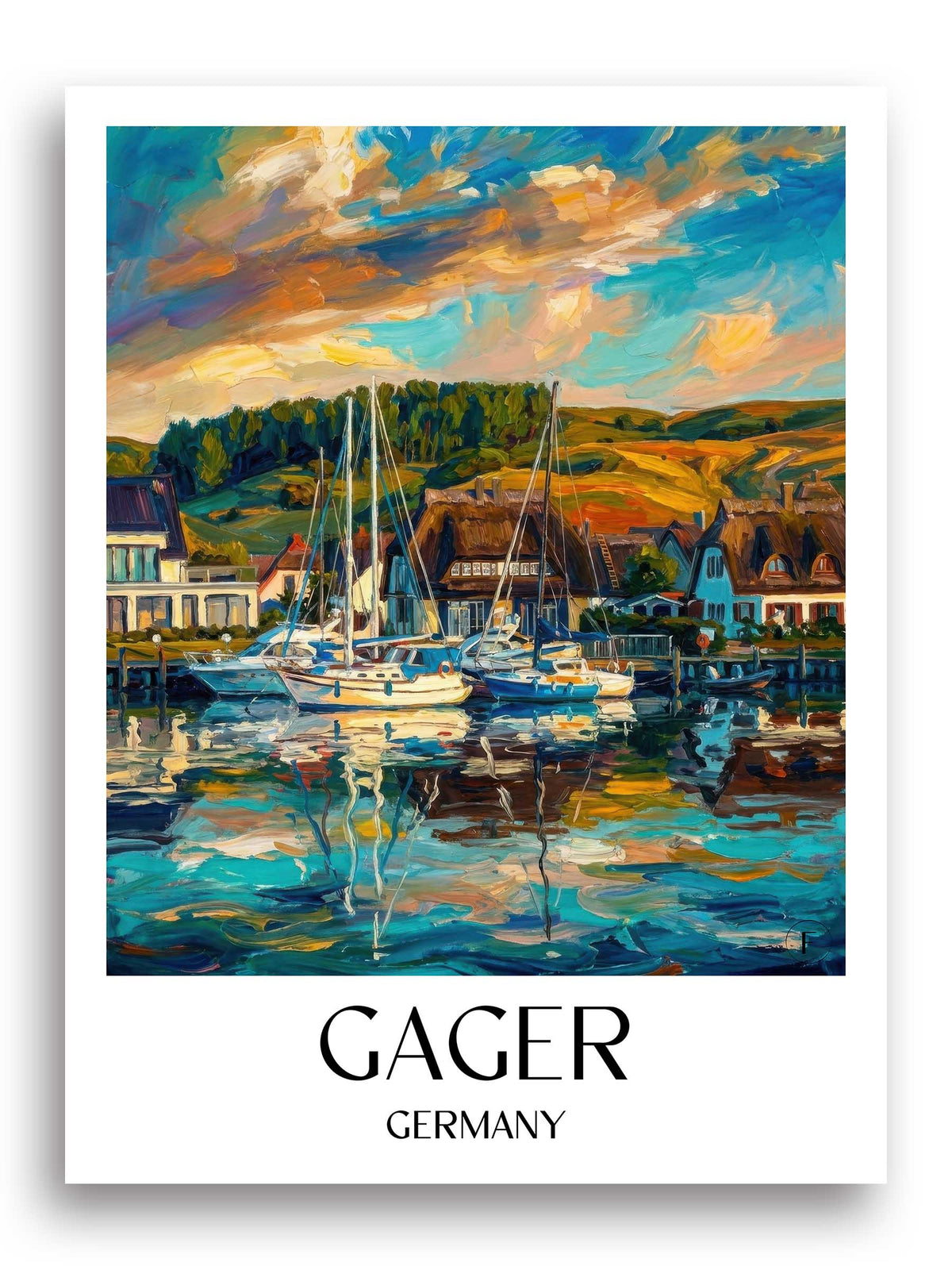 Gager Poster - Rügen - Deutschland Kunstdruck - Ölgemälde von A4 bis A1 - favplace
