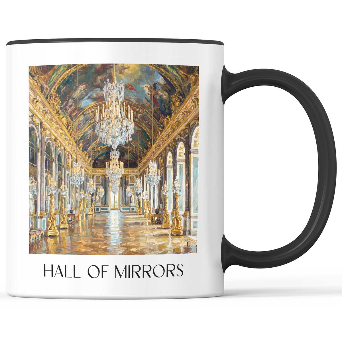 Galerie des Glaces Kaffeebecher - Versailles - Frankreich Becher - Kaffeetasse im Ölgemälde Stil - favplace