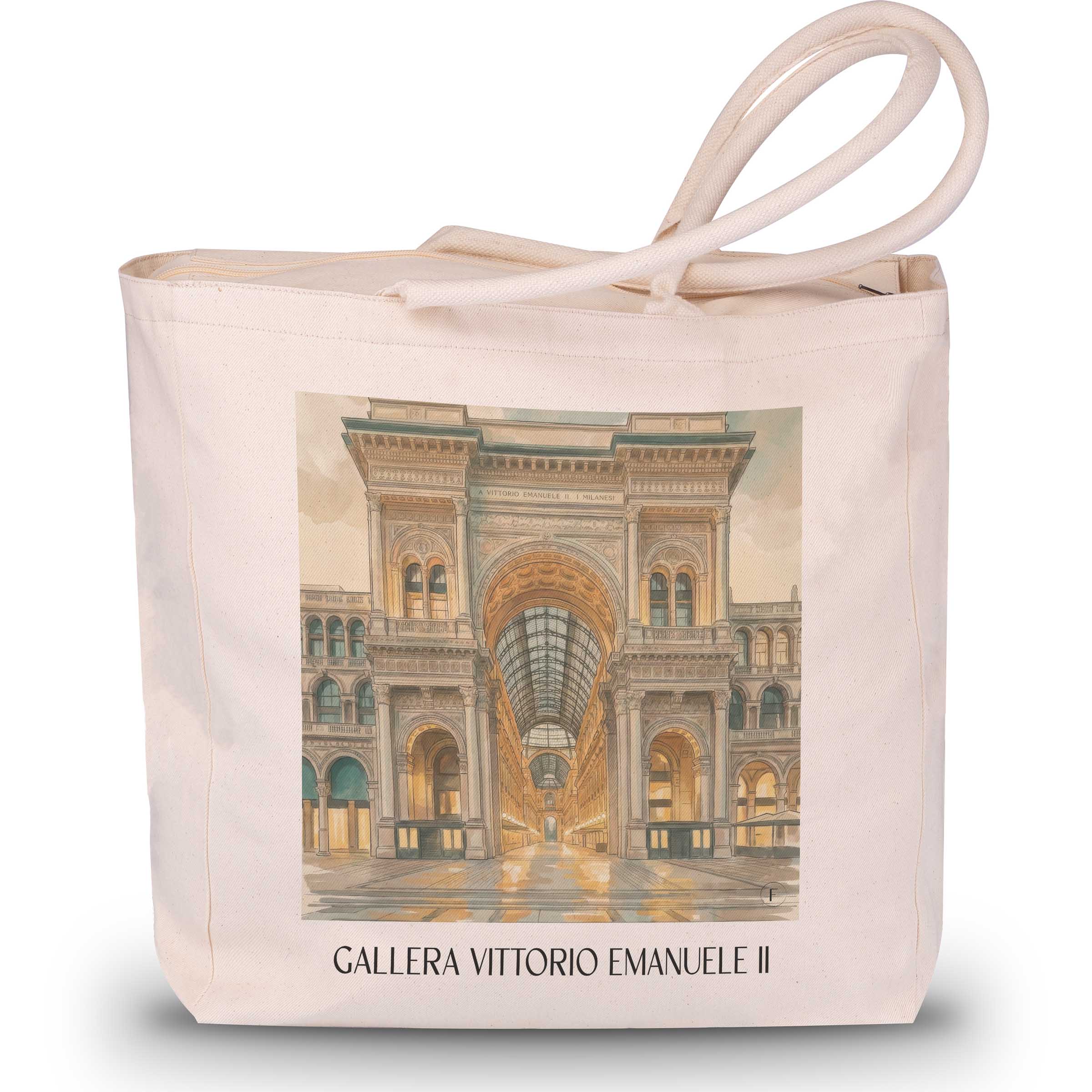Gallera Vittorio Emanuele II Shopping Tasche - Mailand - Italien Tote Bag - Einkaufstasche im Aquarell Stil - favplace