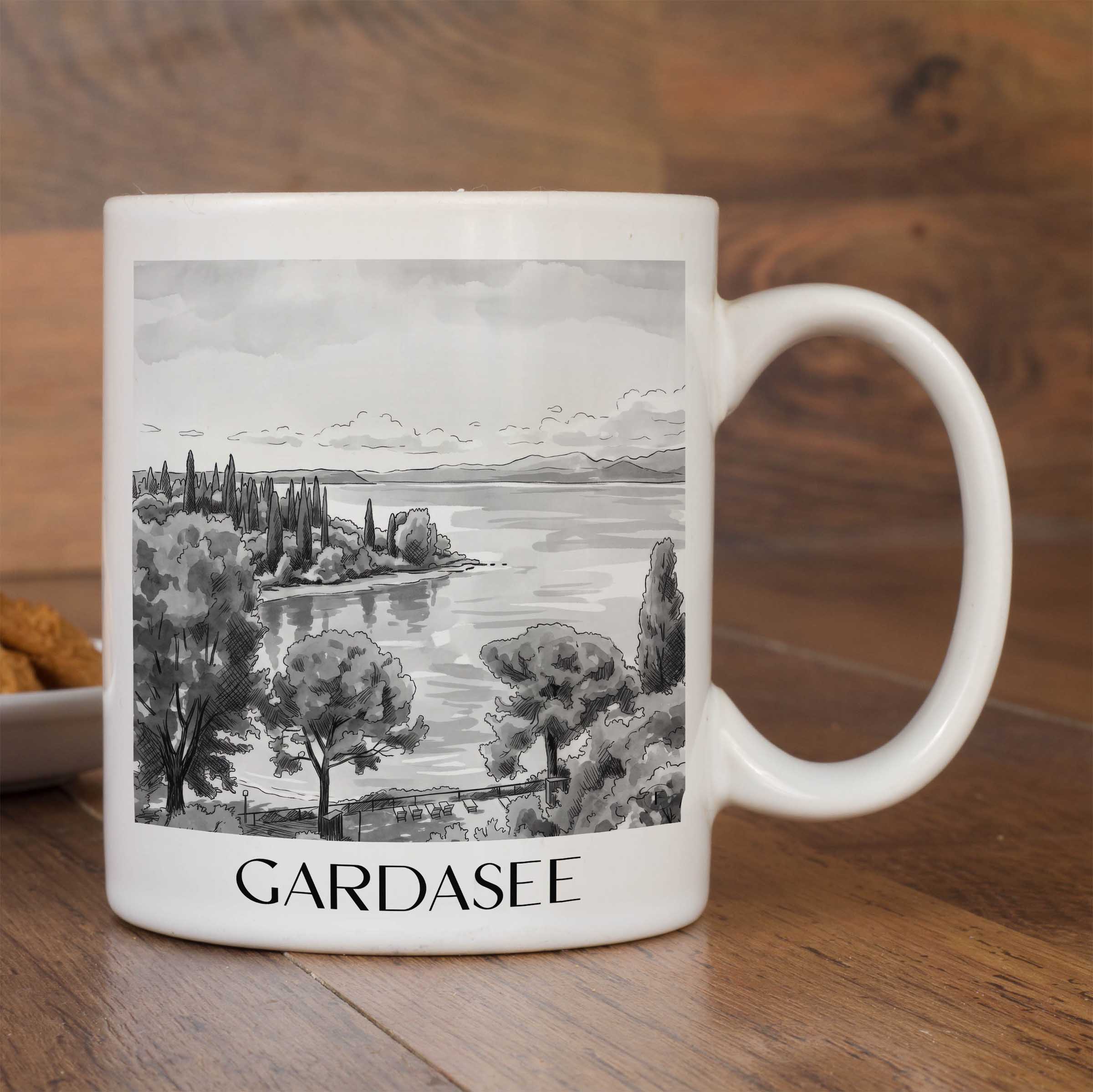 gardasee-italien-kaffeebecher-aquarell-schwarz-weiss