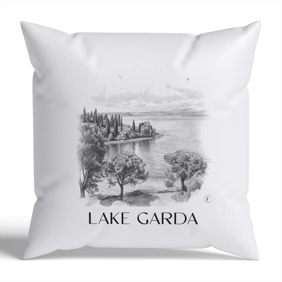 Gardasee Kissenhülle - Zierkissen Bezug - Italien - Italien Kissen bzw. Kissenbezug im Zeichnung Stil - favplace