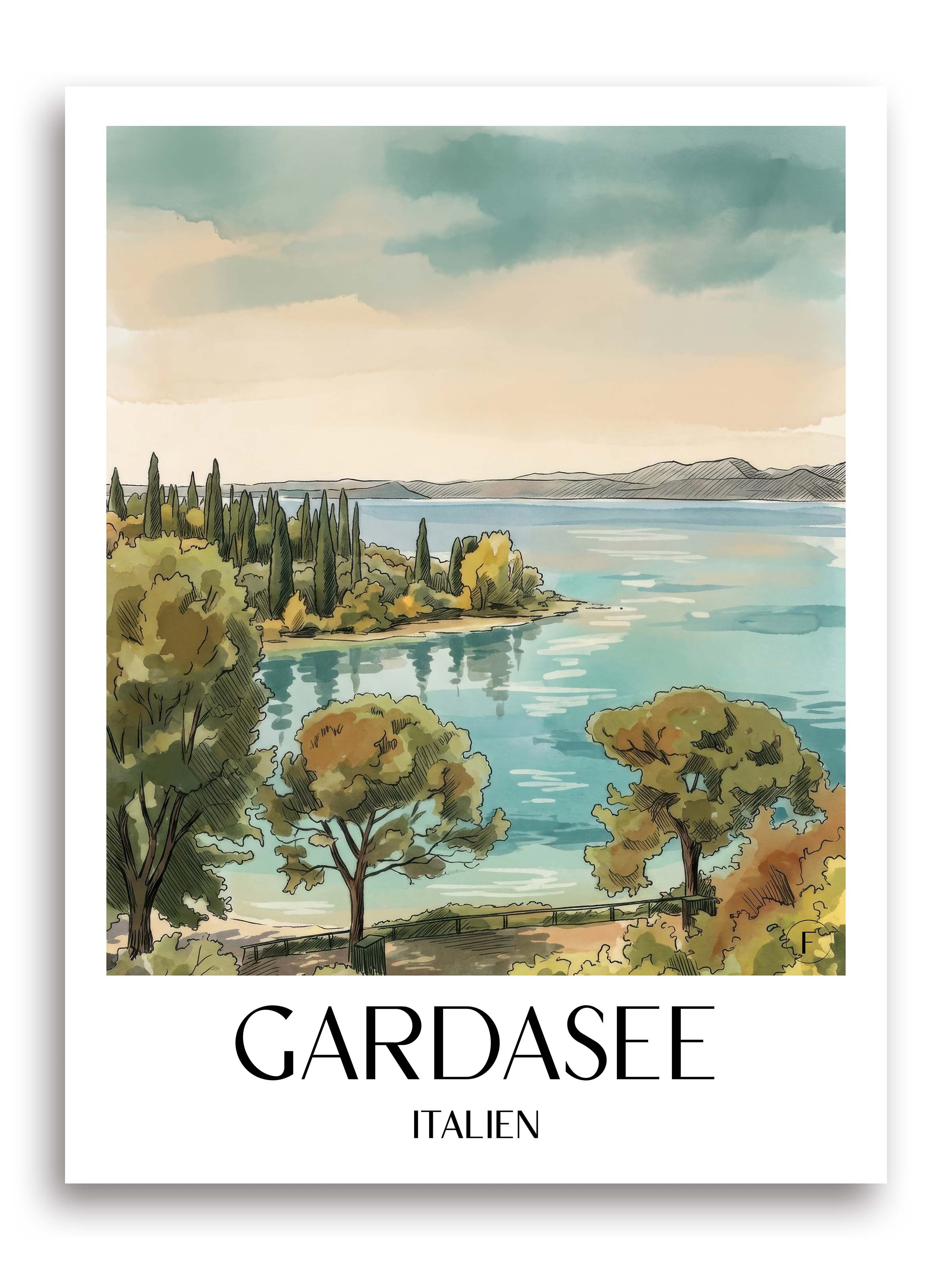 gardasee-italien-poster-aquarell