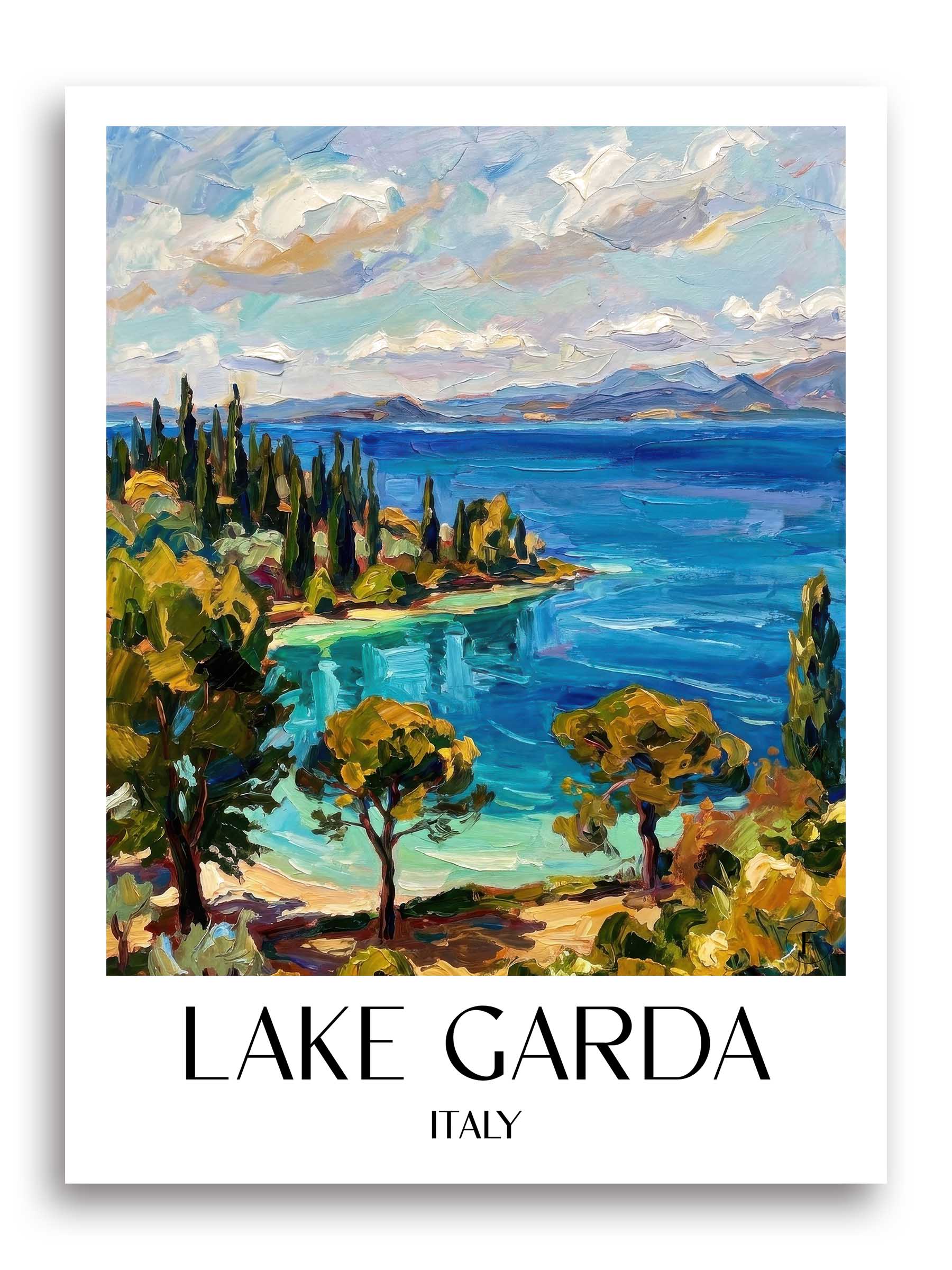 Gardasee Poster - - Italien Kunstdruck - Ölgemälde von A4 bis A1 - favplace
