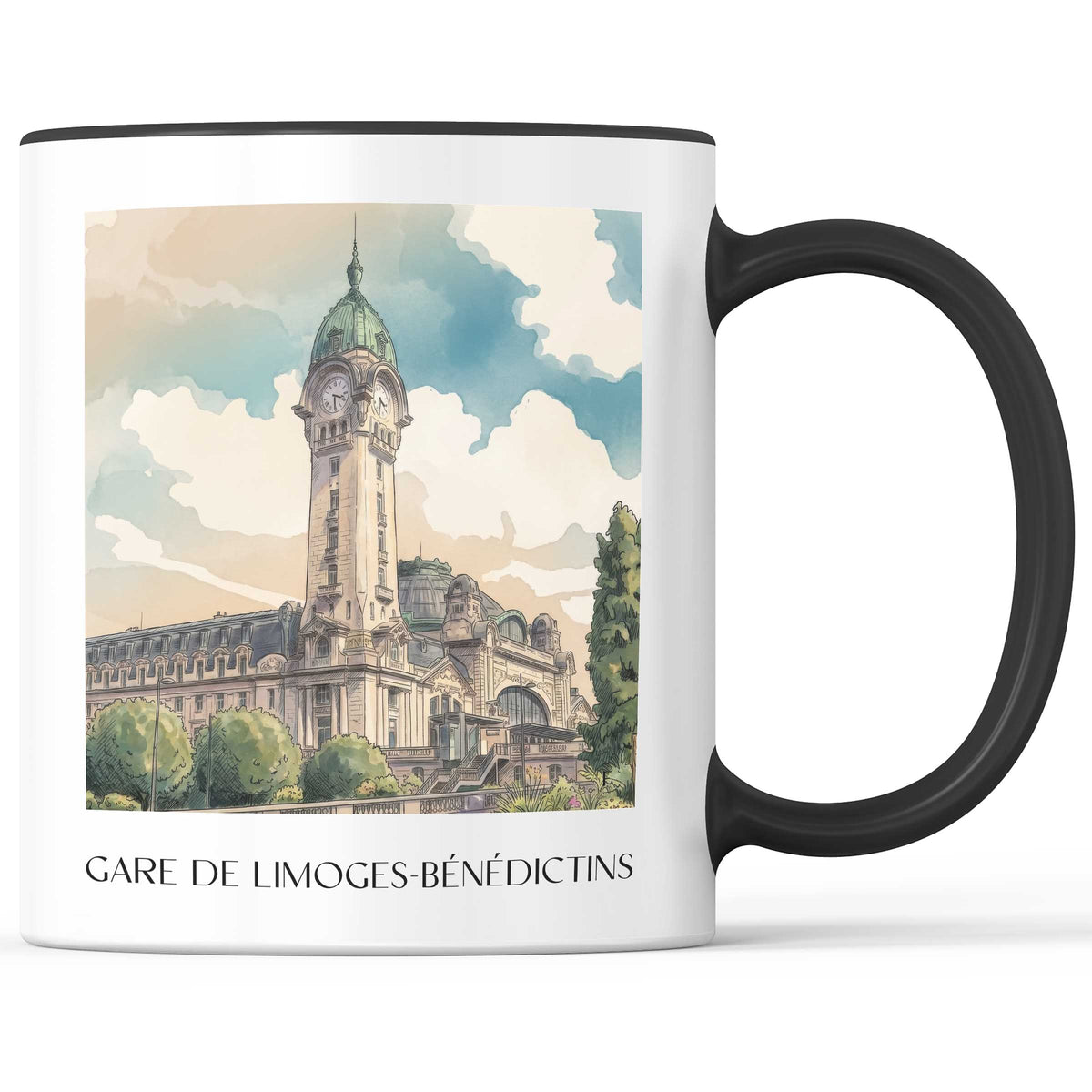 gare-de-limoges-bénédictins-limoges-frankreich-kaffeebecher-aquarell