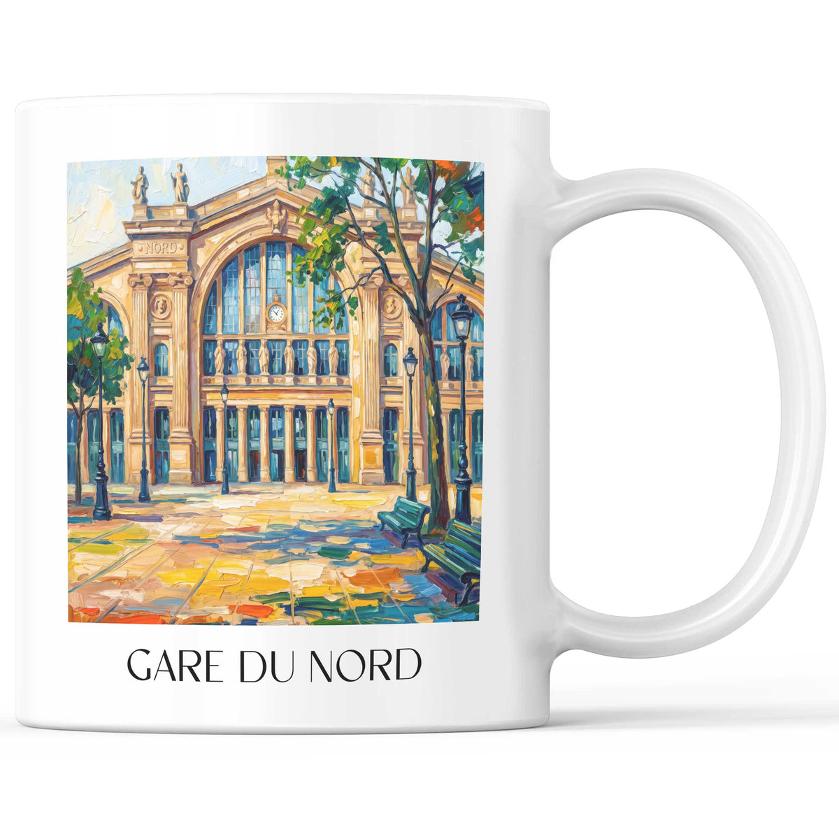 Gare du Nord Kaffeebecher - Paris - Frankreich Becher - Kaffeetasse im Ölgemälde Stil - favplace