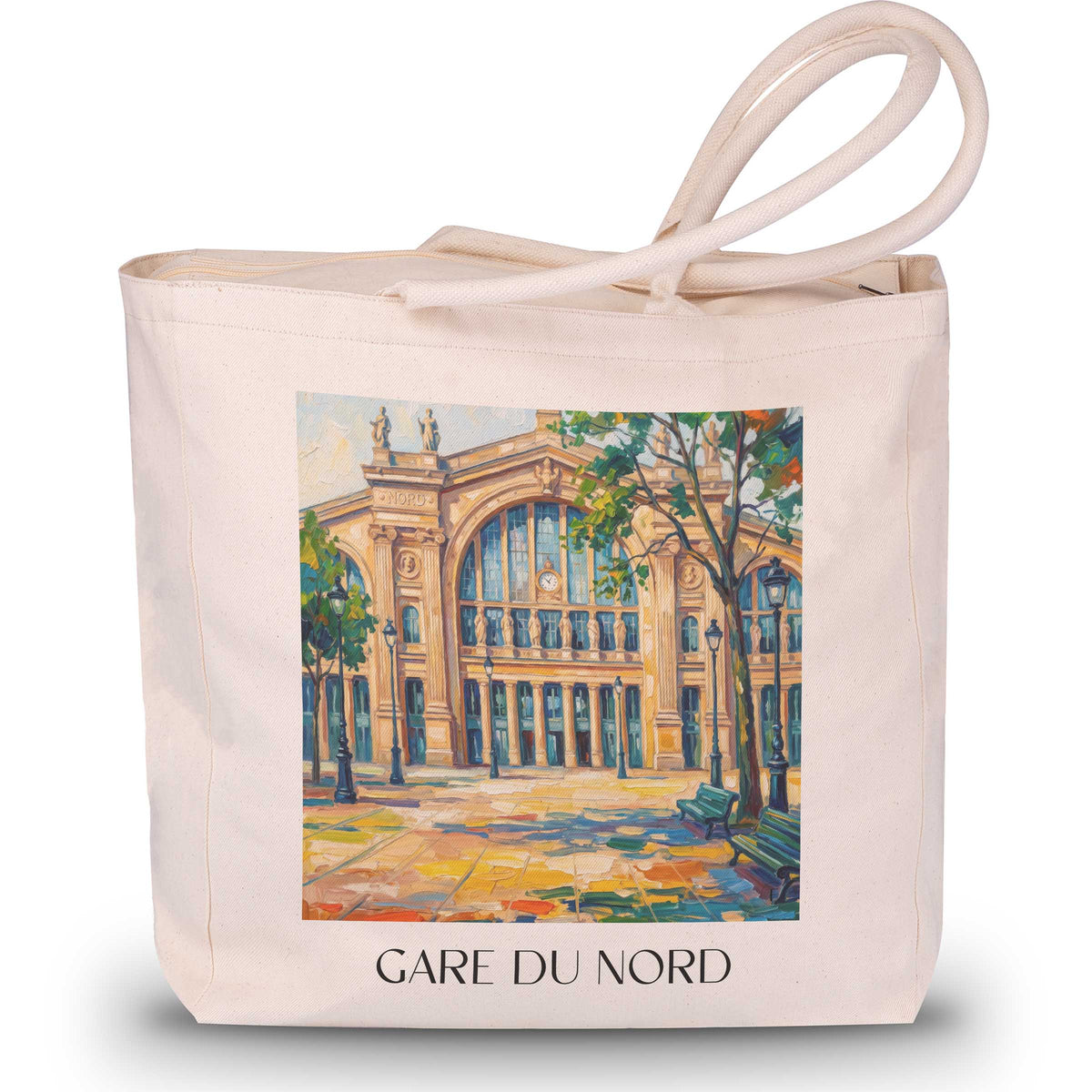 Gare du Nord Shopping Tasche - Paris - Frankreich Tote Bag - Einkaufstasche im Ölgemälde Stil