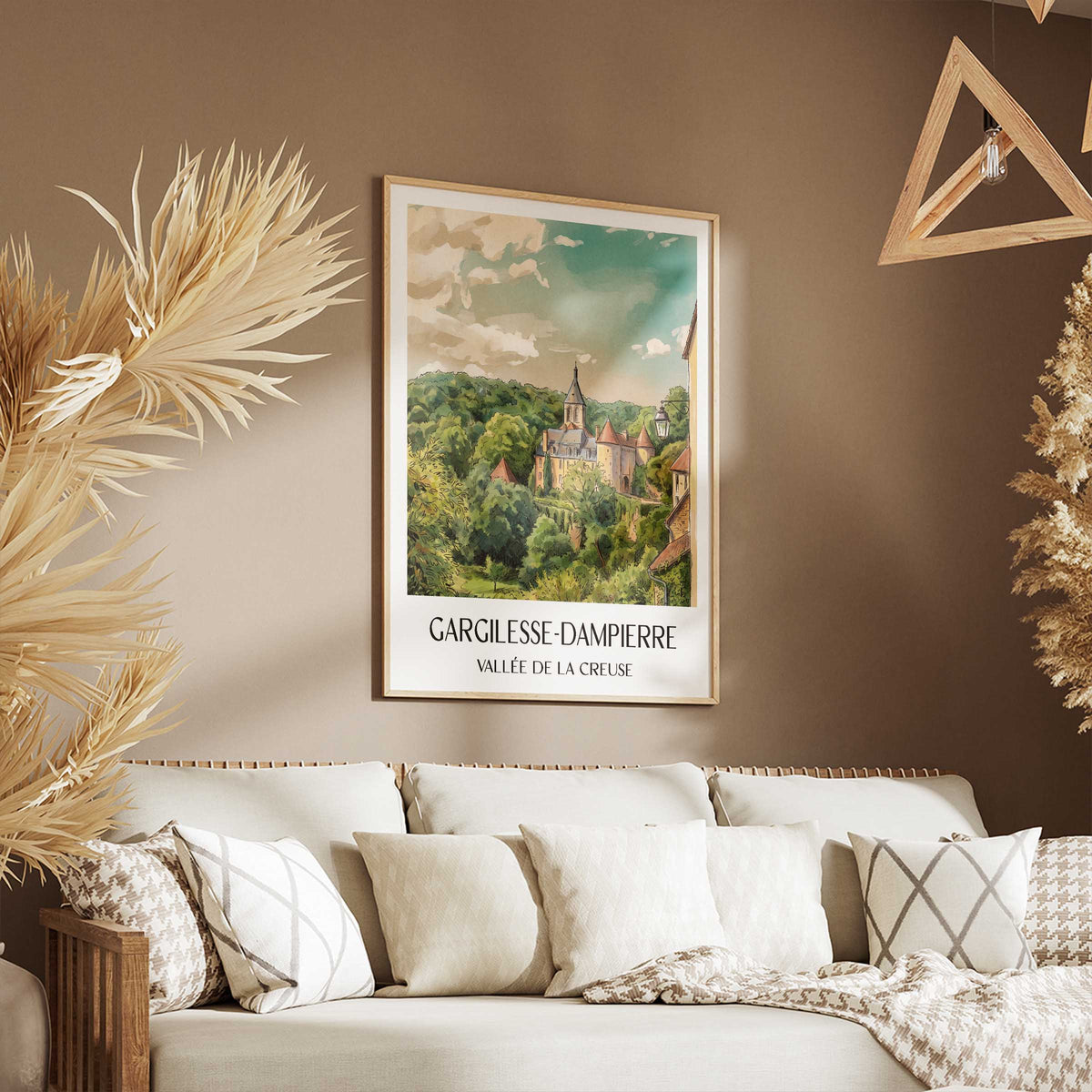 gargilesse-dampierre-vallée-de-la-creuse-frankreich-poster-aquarell